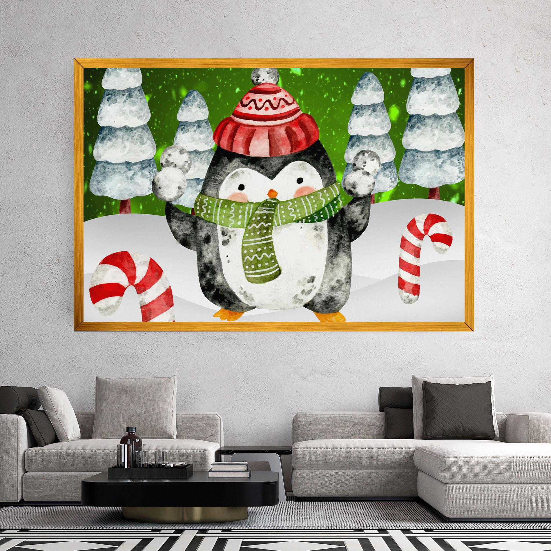 Tablou Canvas Green Pinguin mockup 2