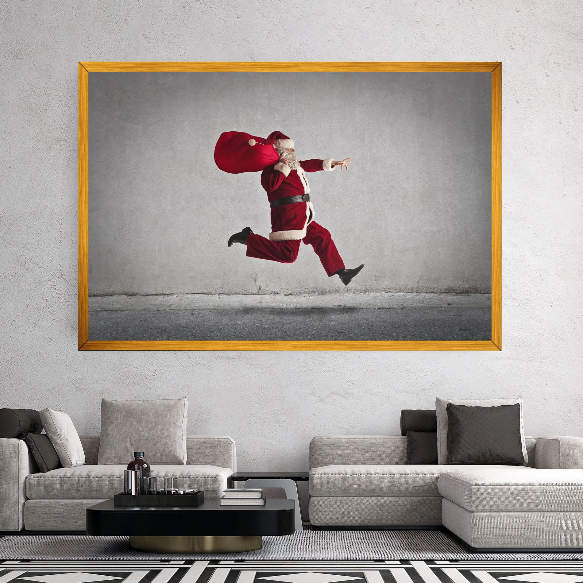 Tablou Canvas Santa Claus Jumping mockup 2