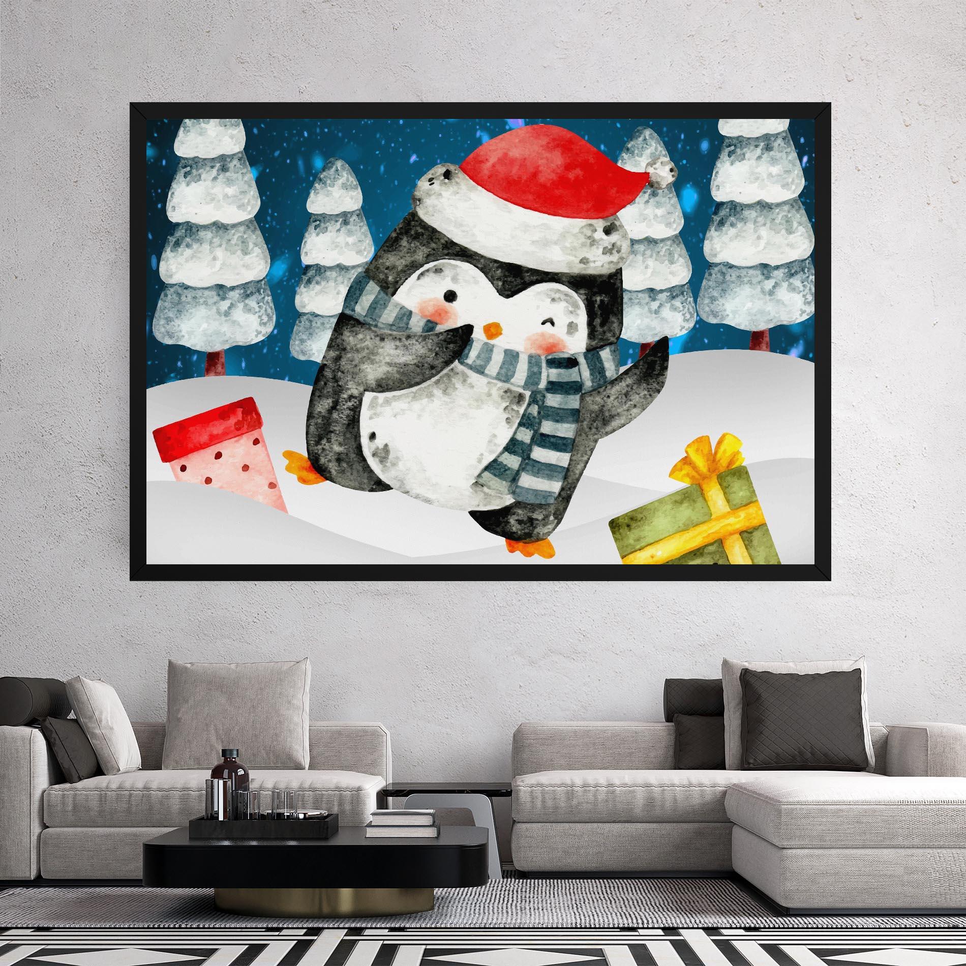 Tablou Canvas Blue Pinguin mockup 2