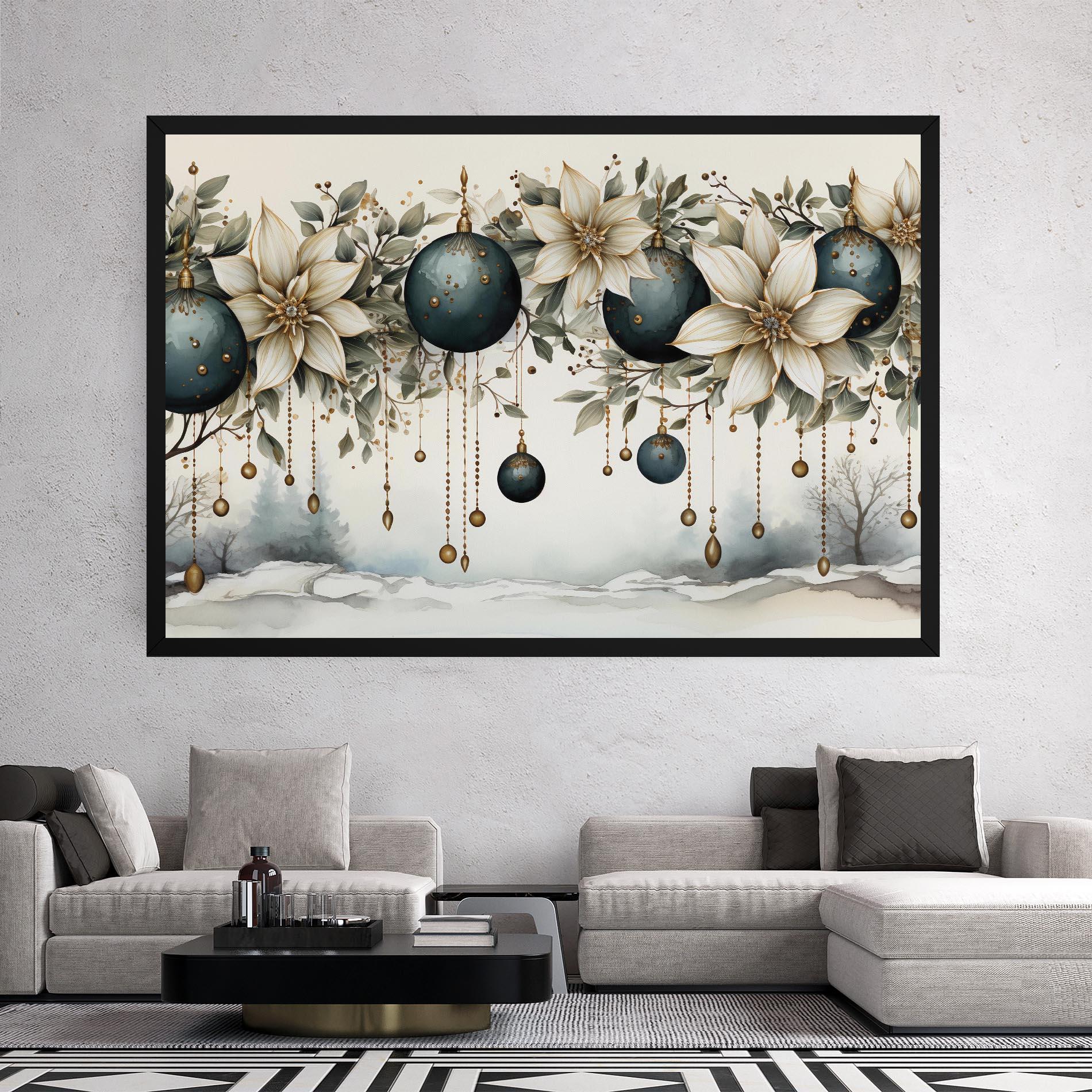 Tablou Canvas Christmas Flowers Art mockup 2