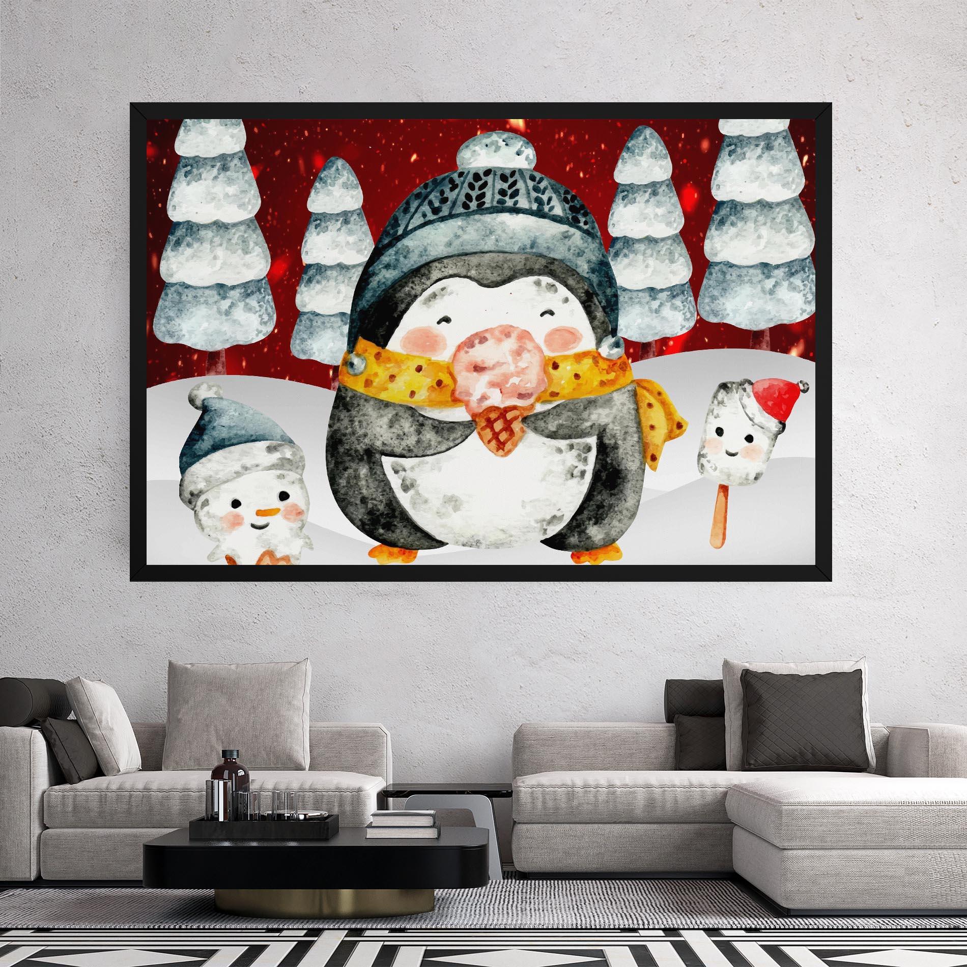 Tablou Canvas Yellow Pinguin mockup 2