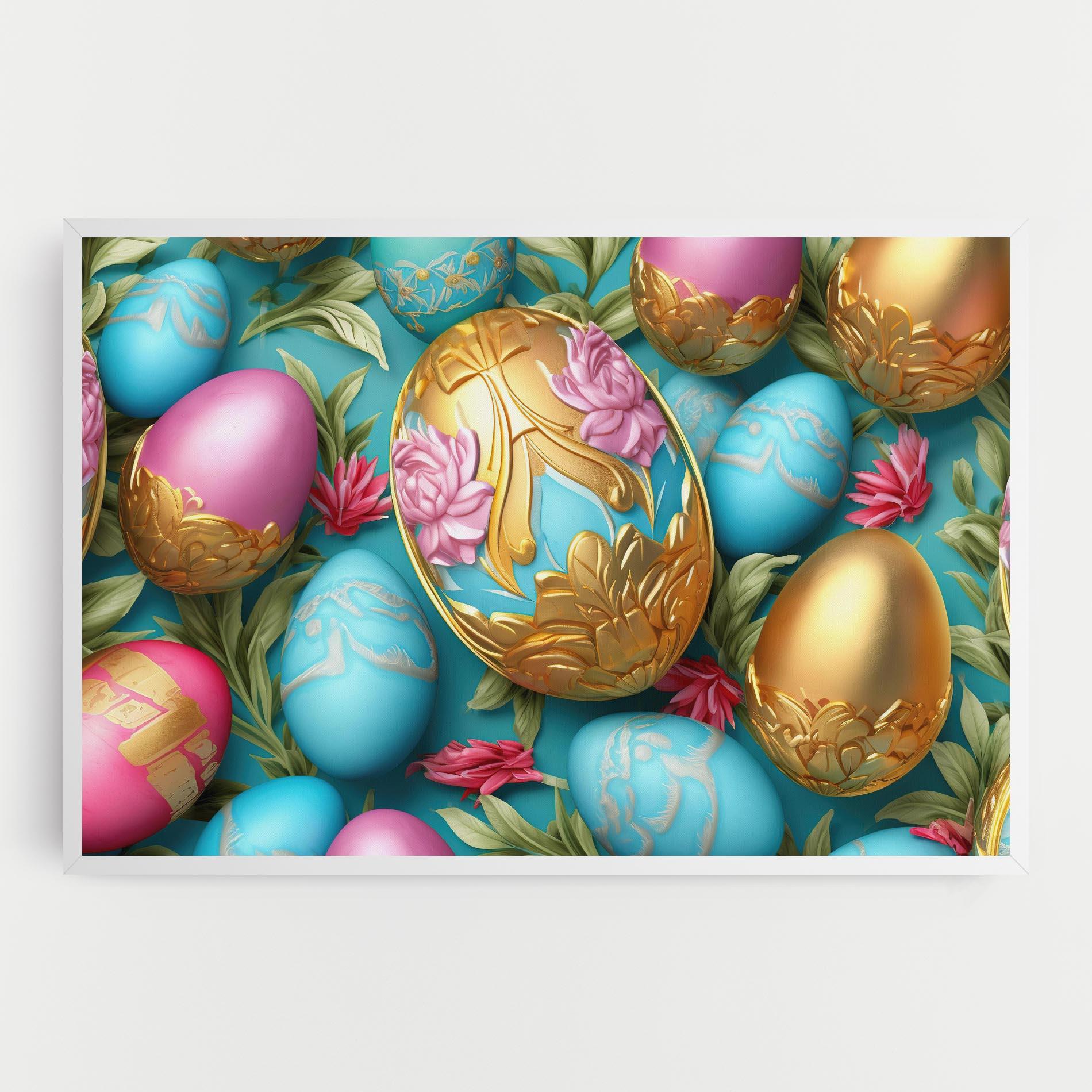 Tablou Canvas Blue Pink Easter Egs mockup 0