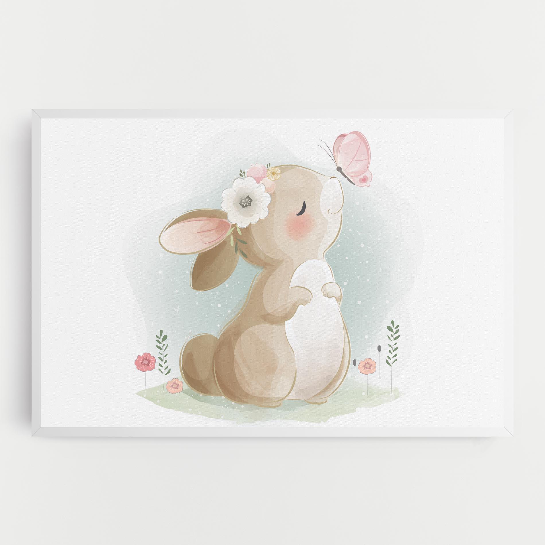 Tablou Canvas Butterfly On Bunny Nose mockup 0