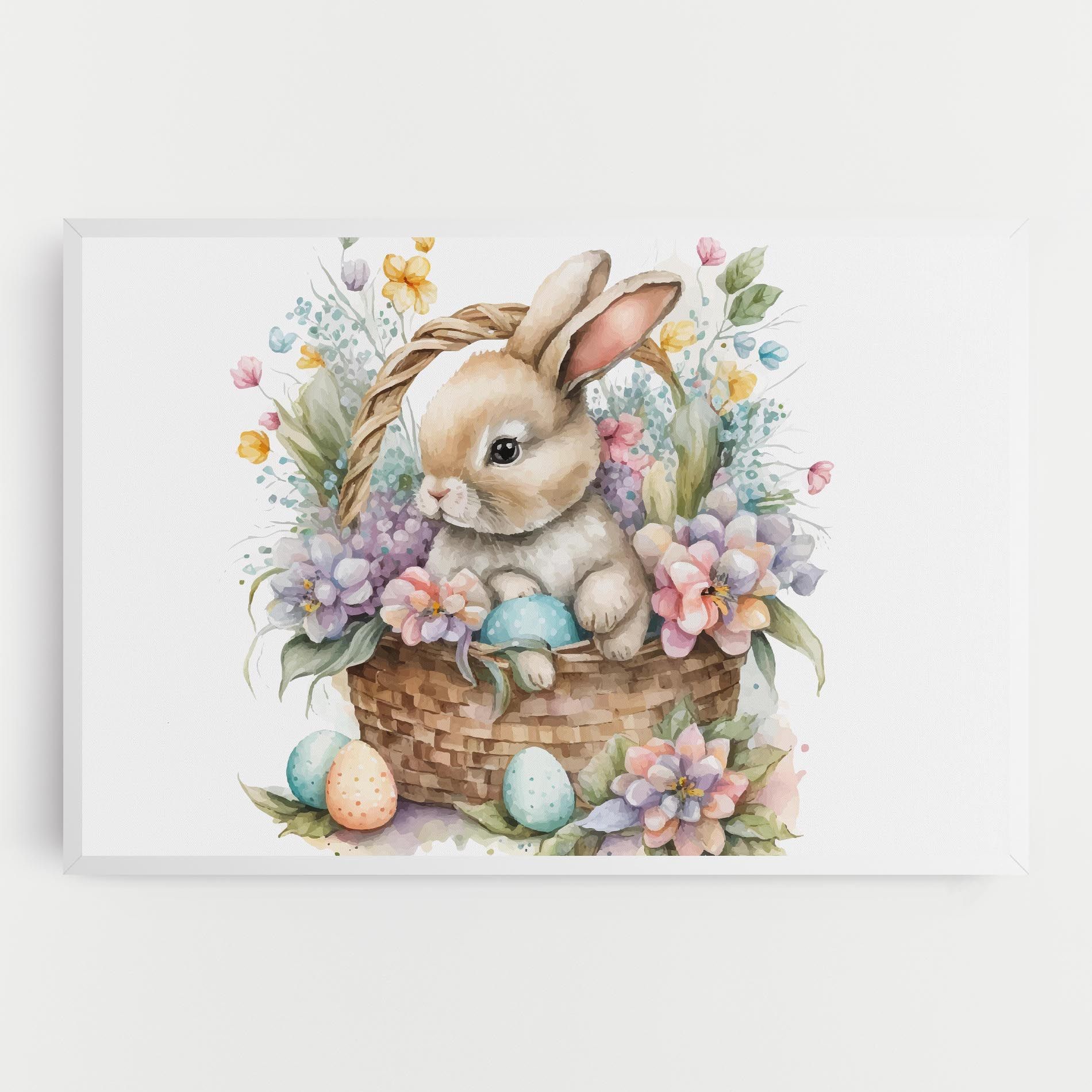 Cute Bunny In Basket mockup 0