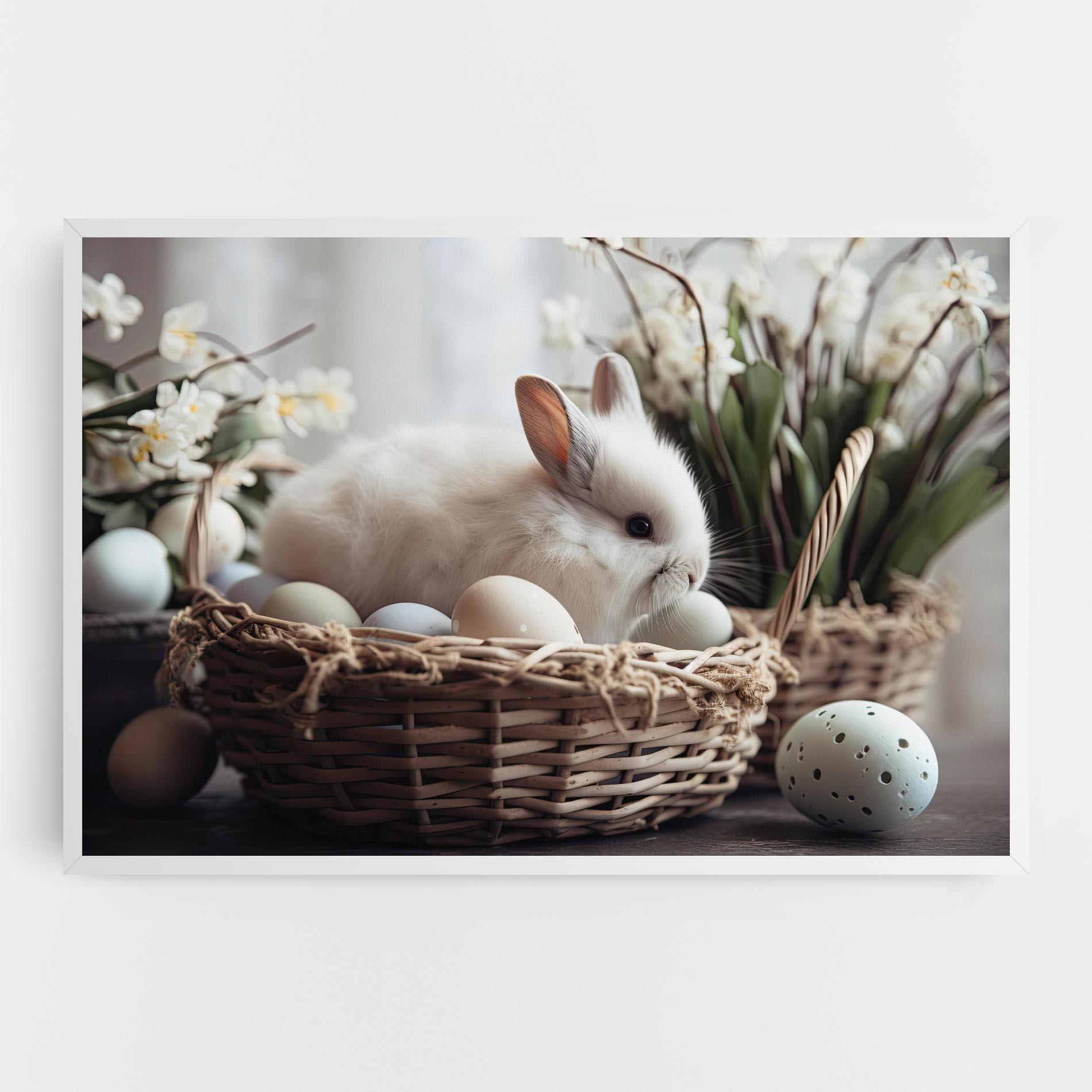 Tablou Canvas Cute White Easter Eggs mockup 0