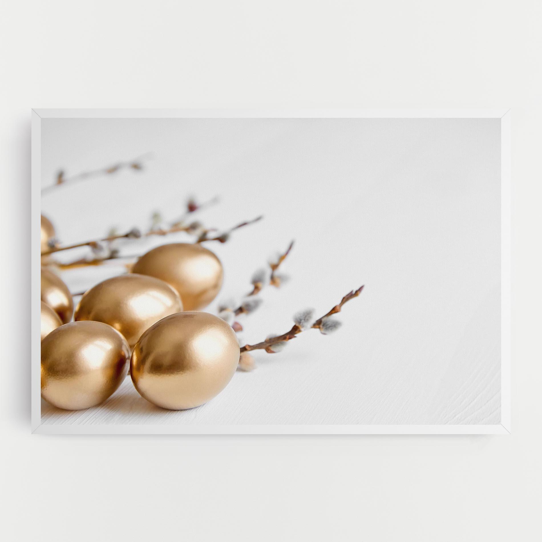 Tablou Canvas Easter Gold Eggs mockup 0