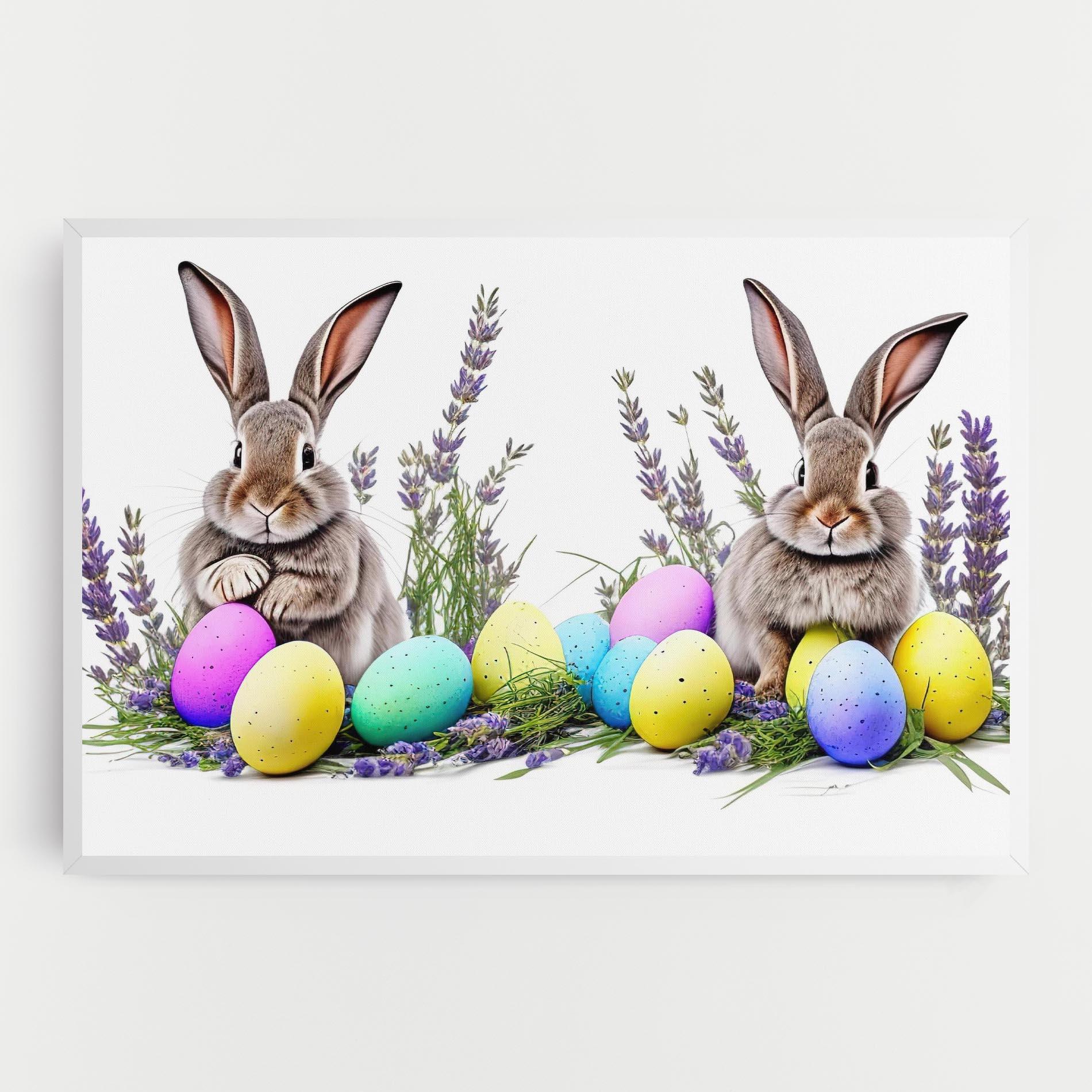 Tablou Canvas Flowers Easter Bunny mockup 0