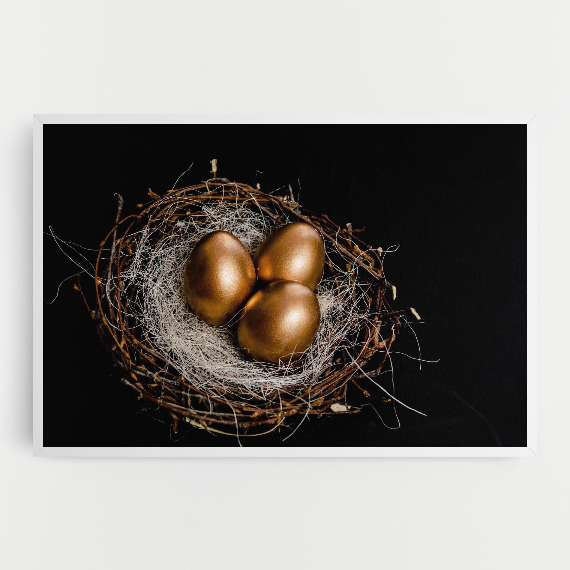 Tablou Canvas Pretty Golden Easter Eggs mockup 0