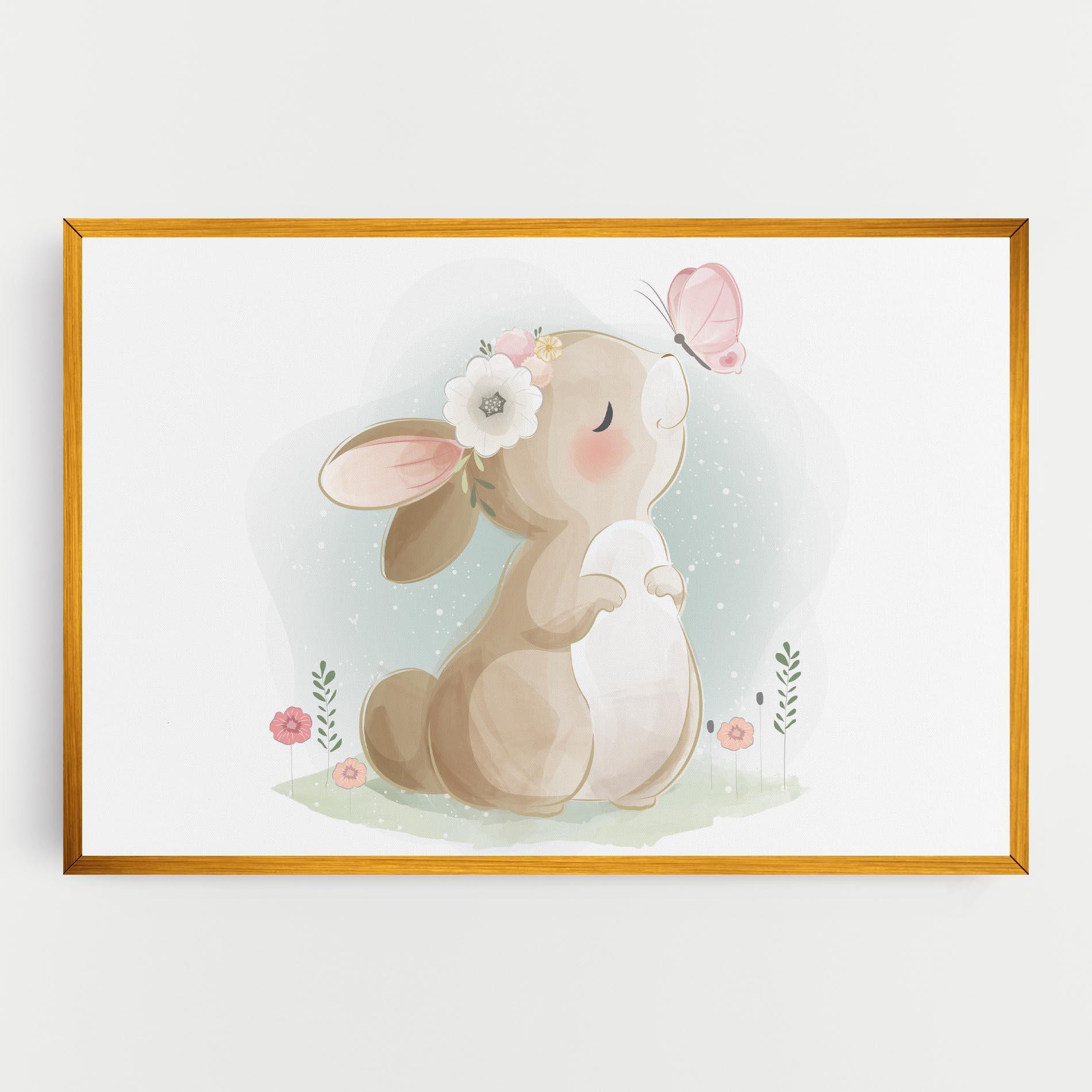 Tablou Canvas Butterfly On Bunny Nose mockup 0