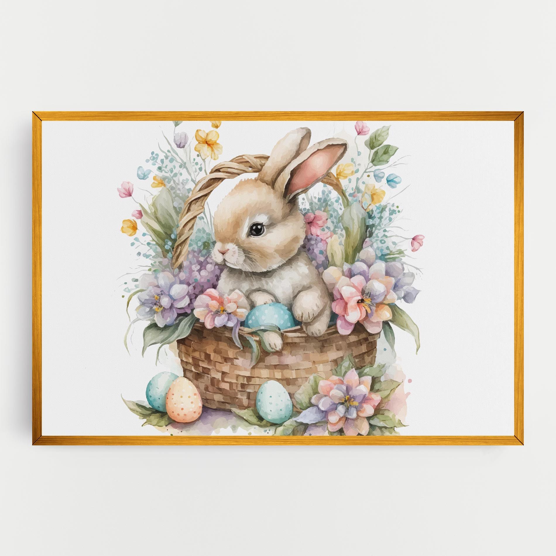 Cute Bunny In Basket mockup 0