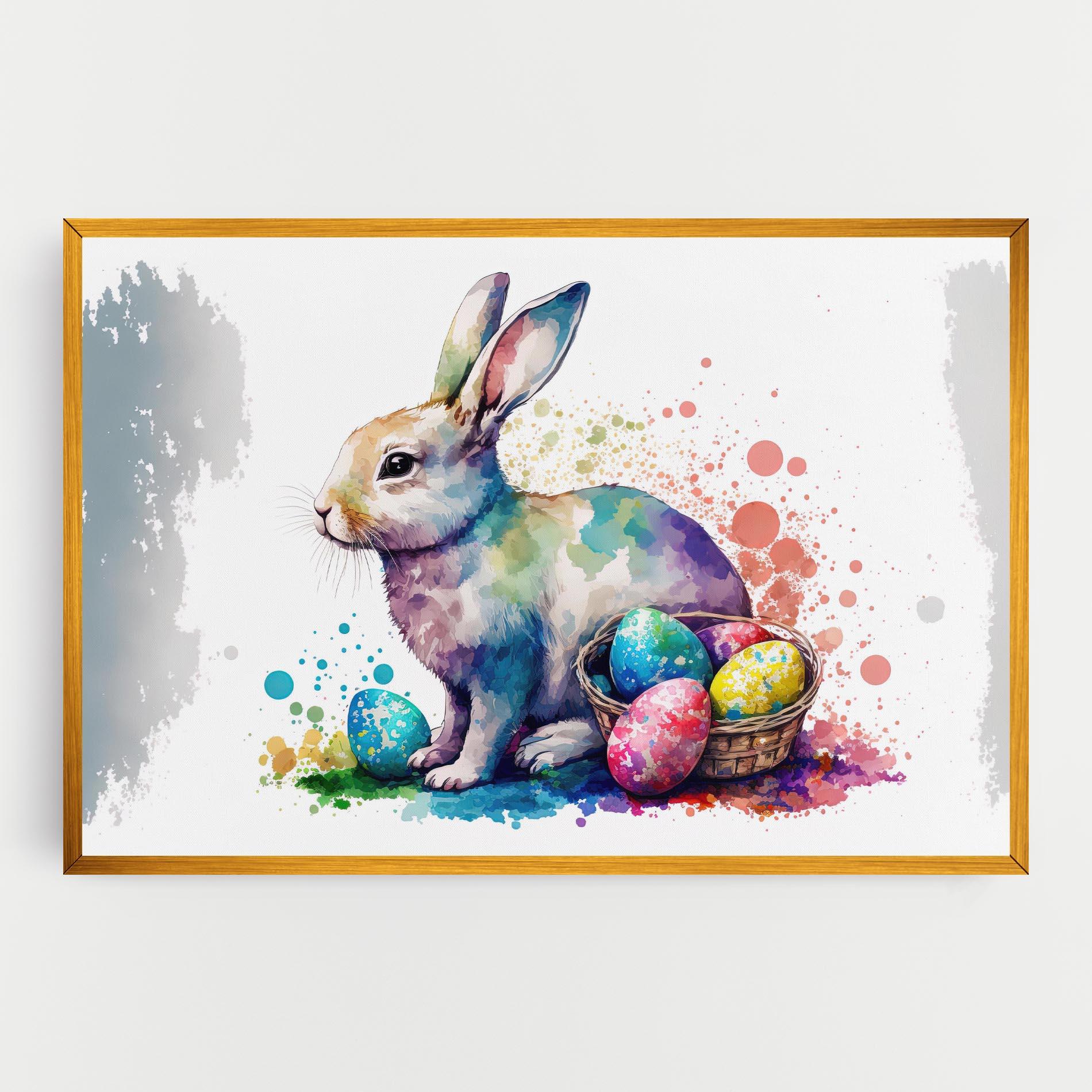 Tablou Canvas Easter Bunny Watercolor mockup 0
