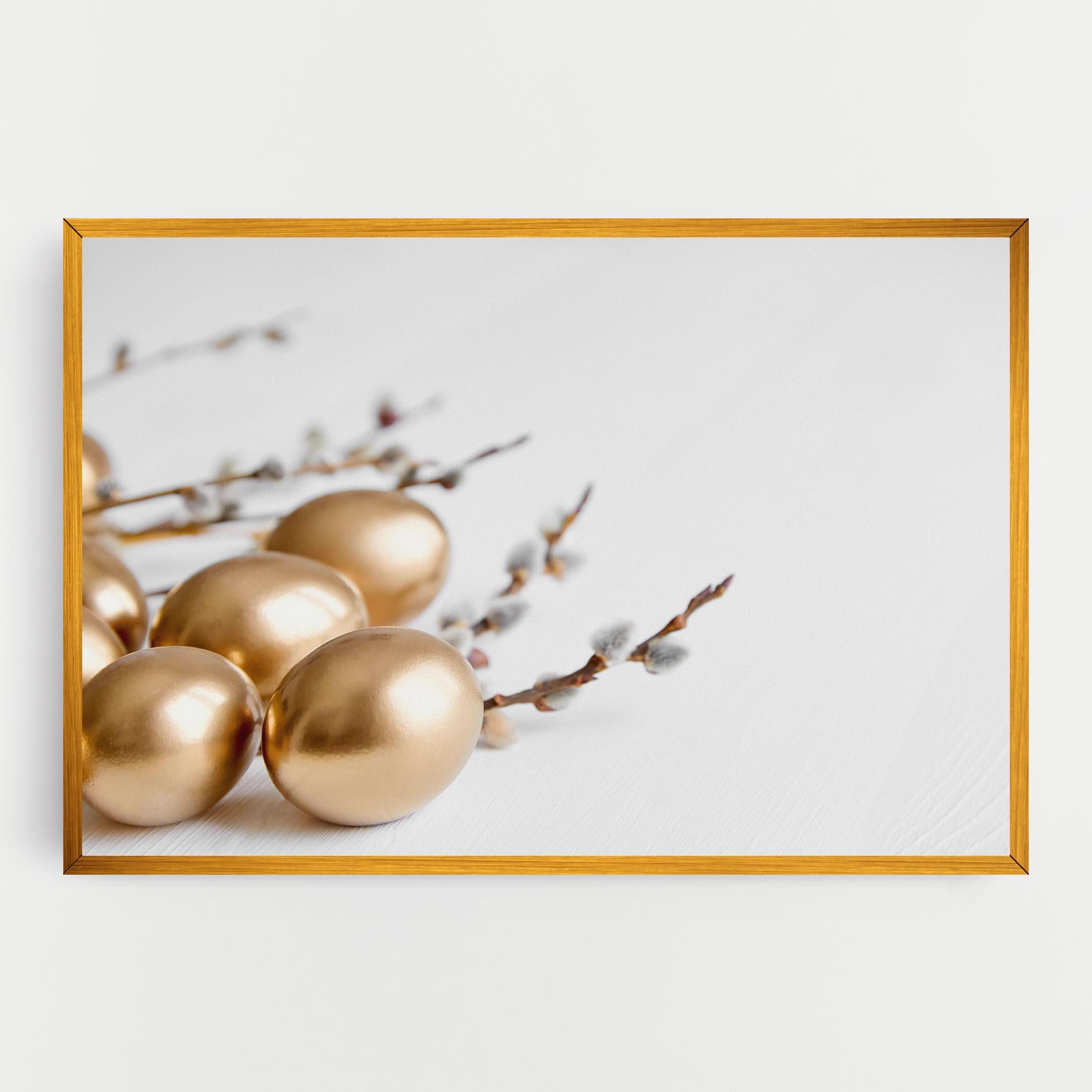 Tablou Canvas Easter Gold Eggs mockup 0