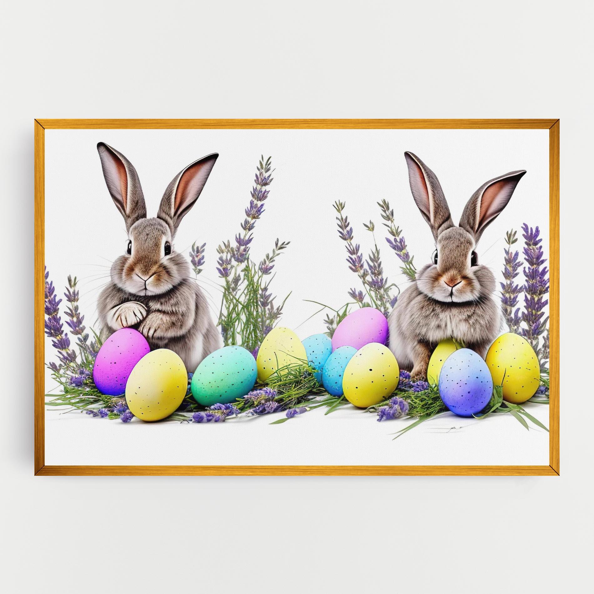 Tablou Canvas Flowers Easter Bunny mockup 0