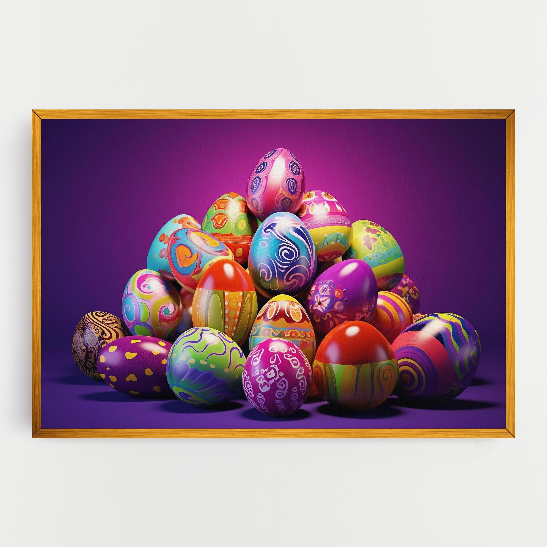 Tablou Canvas Pile Colorful Eggs mockup 0