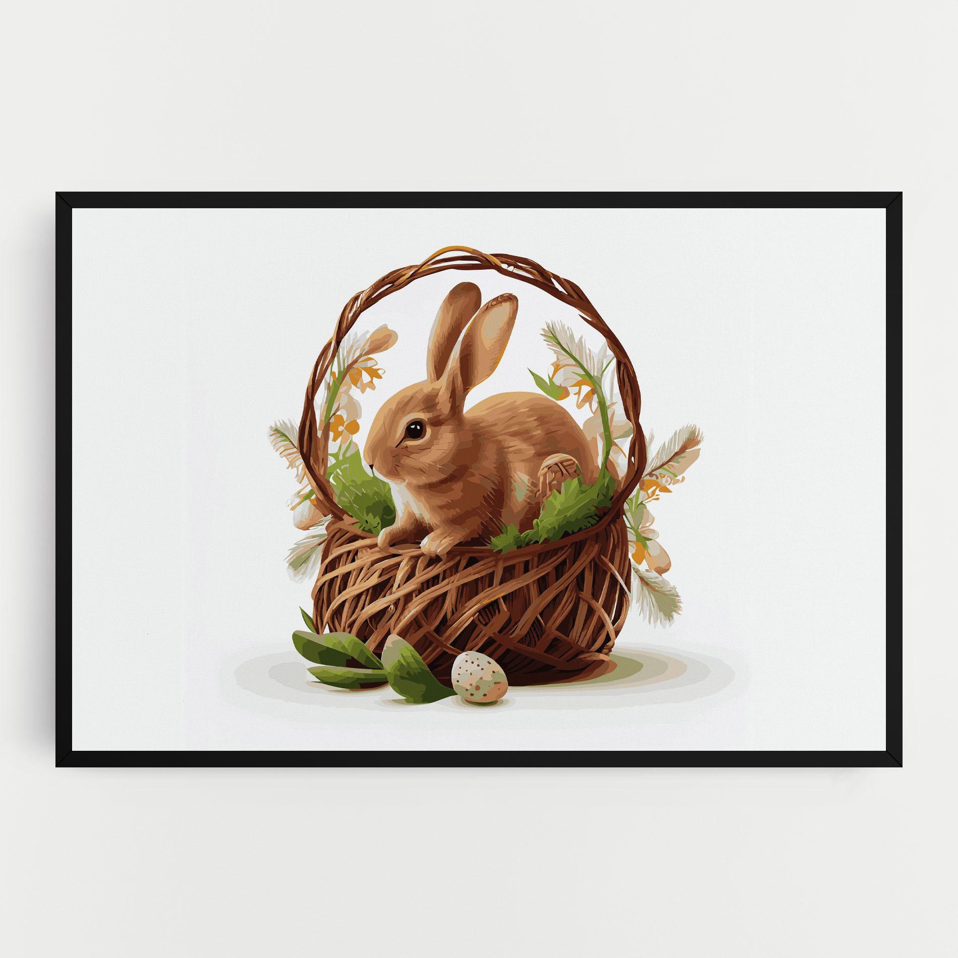 Tablou Canvas Bunny In Basket mockup 0