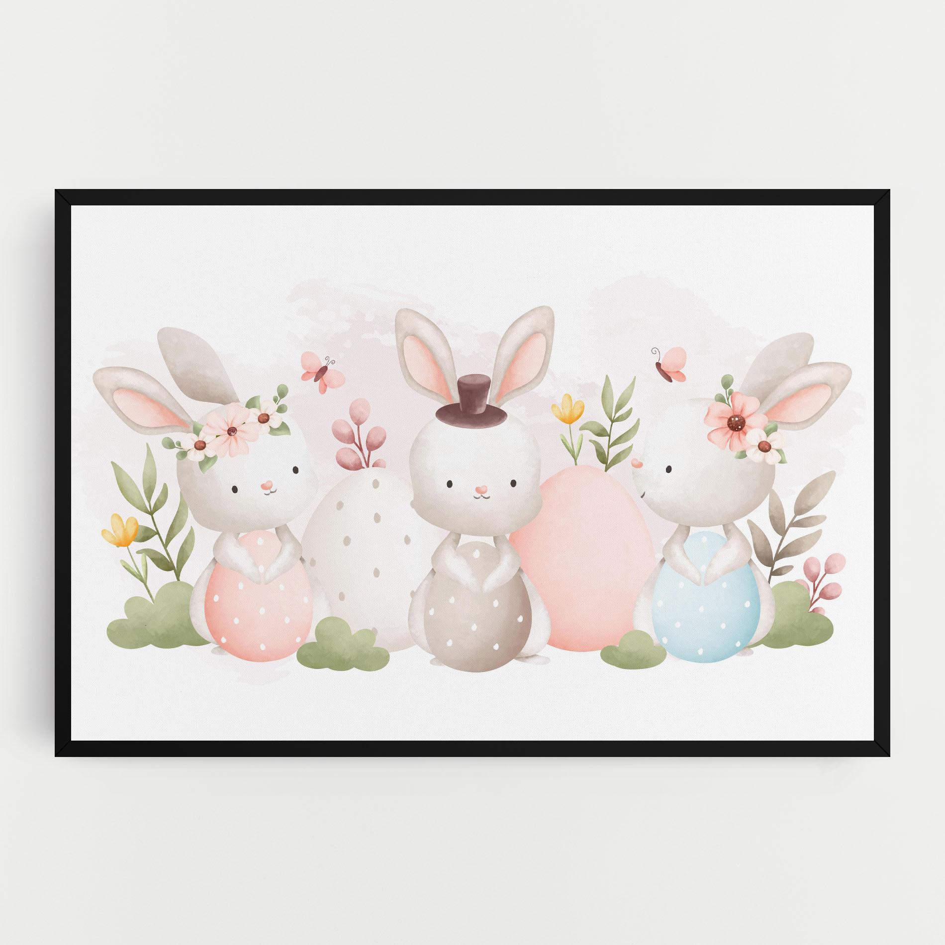 Tablou Canvas Bunny With Hat mockup 0