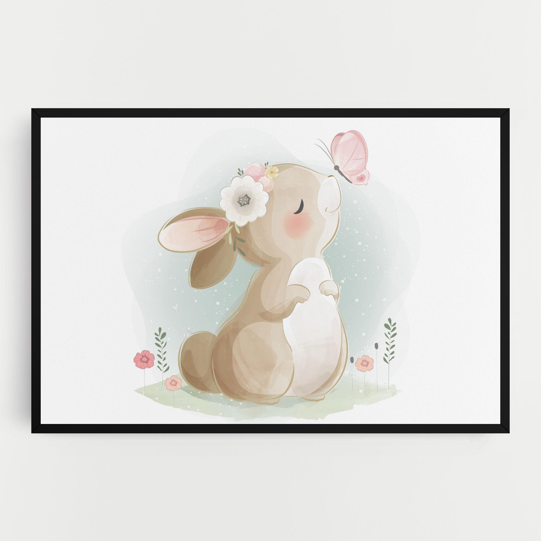 Tablou Canvas Butterfly On Bunny Nose mockup 0