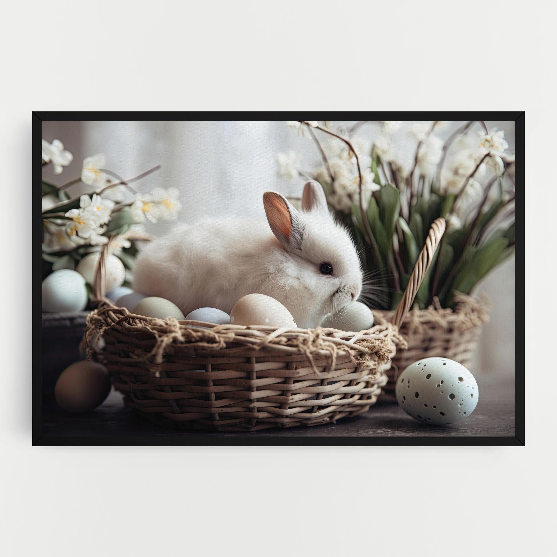 Tablou Canvas Cute White Easter Eggs mockup 0