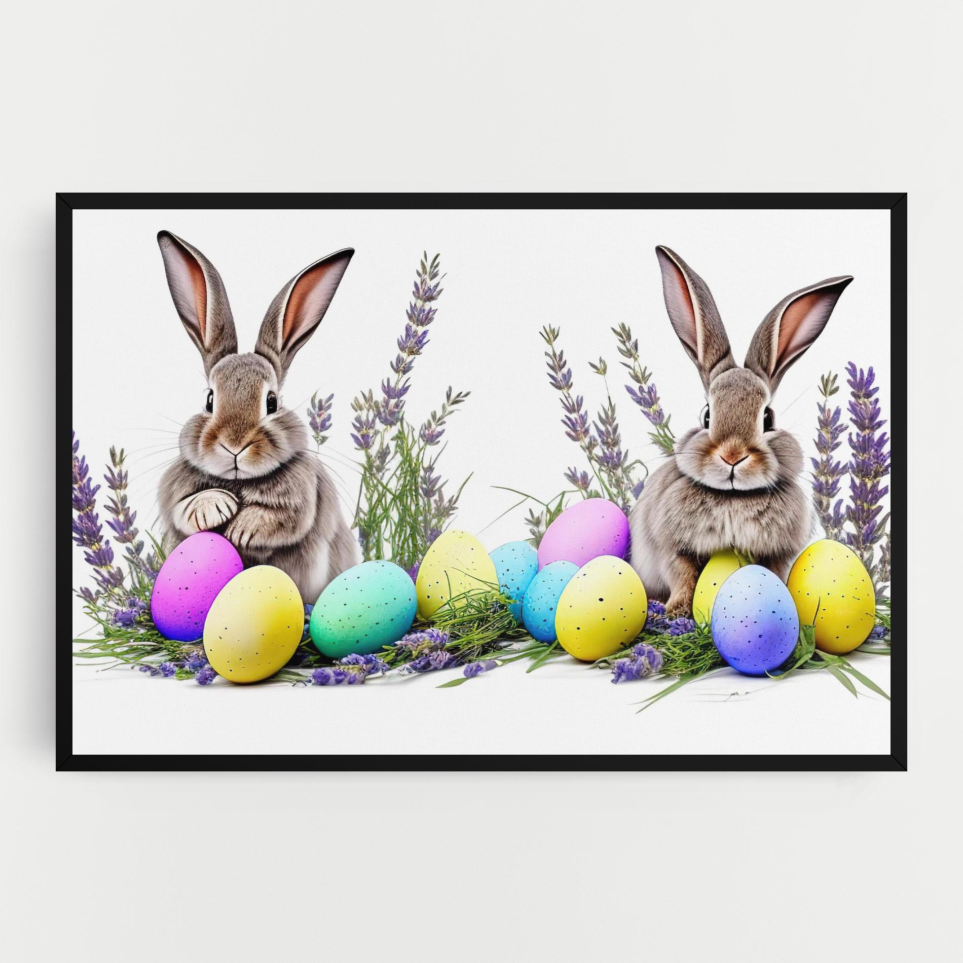 Tablou Canvas Flowers Easter Bunny mockup 0
