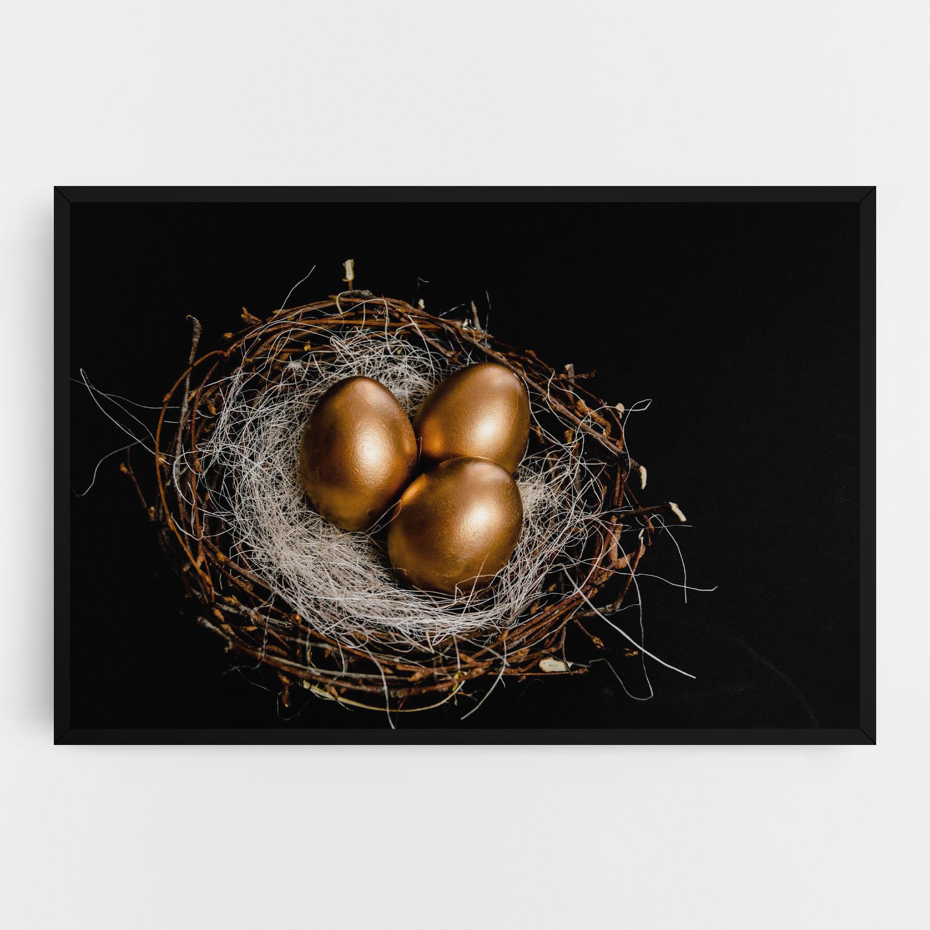 Tablou Canvas Pretty Golden Easter Eggs mockup 0