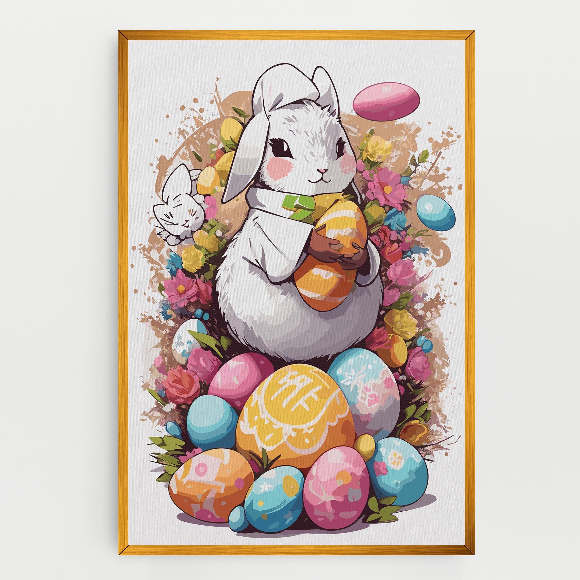 Tablou Canvas White Easter Bunny mockup 0