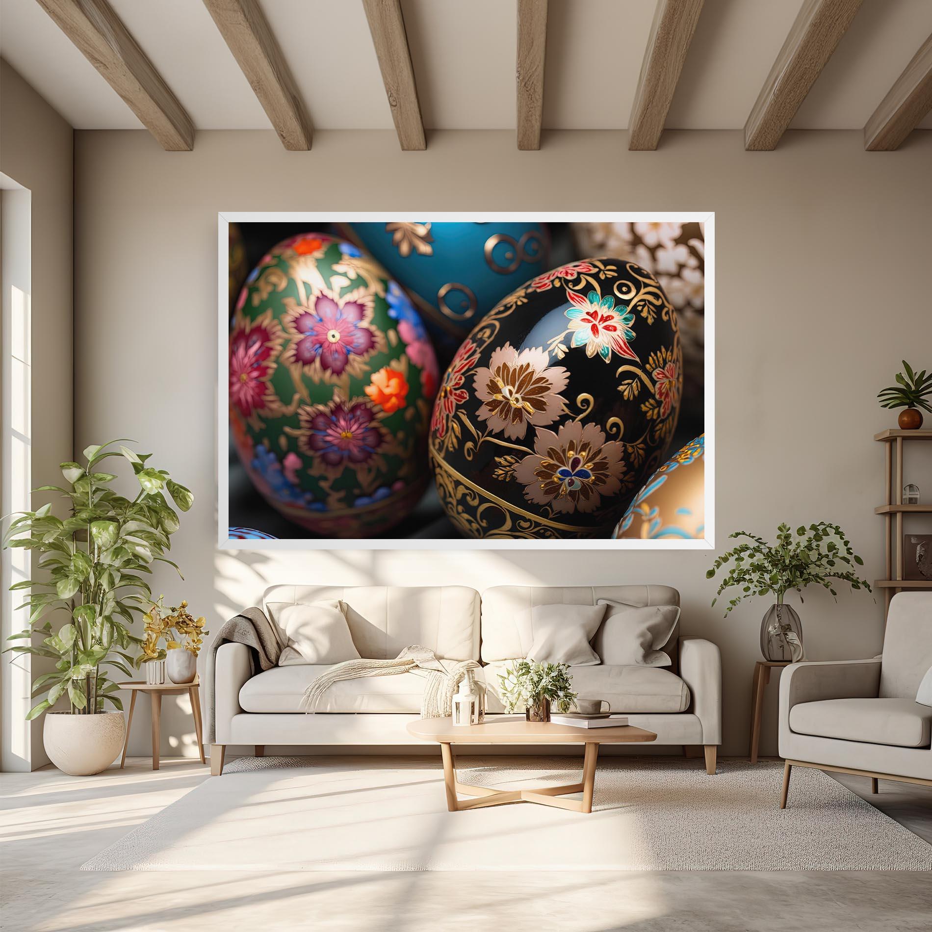 Tablou Canvas Close Up Painted Eggs mockup 6