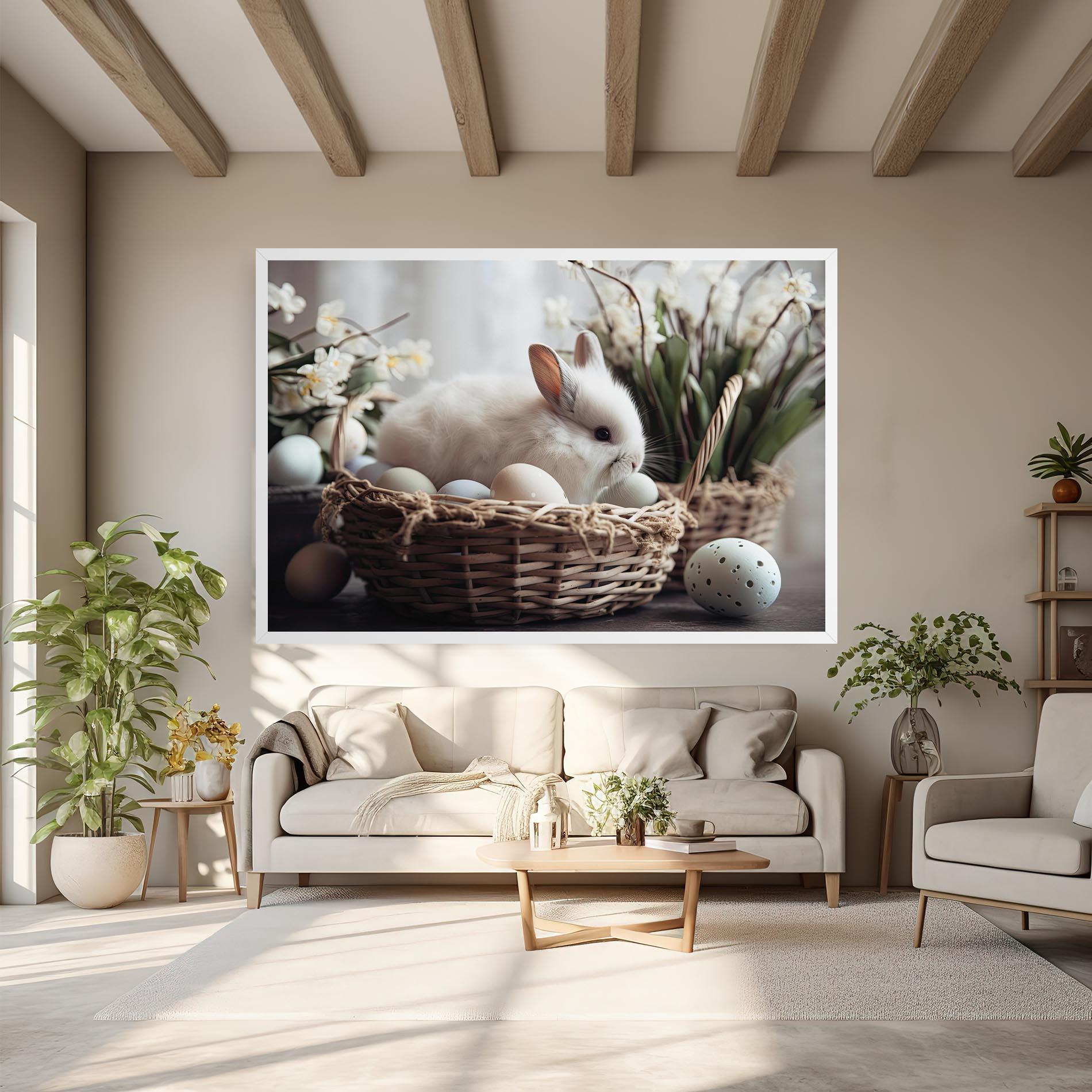 Tablou Canvas Cute White Easter Eggs mockup 6