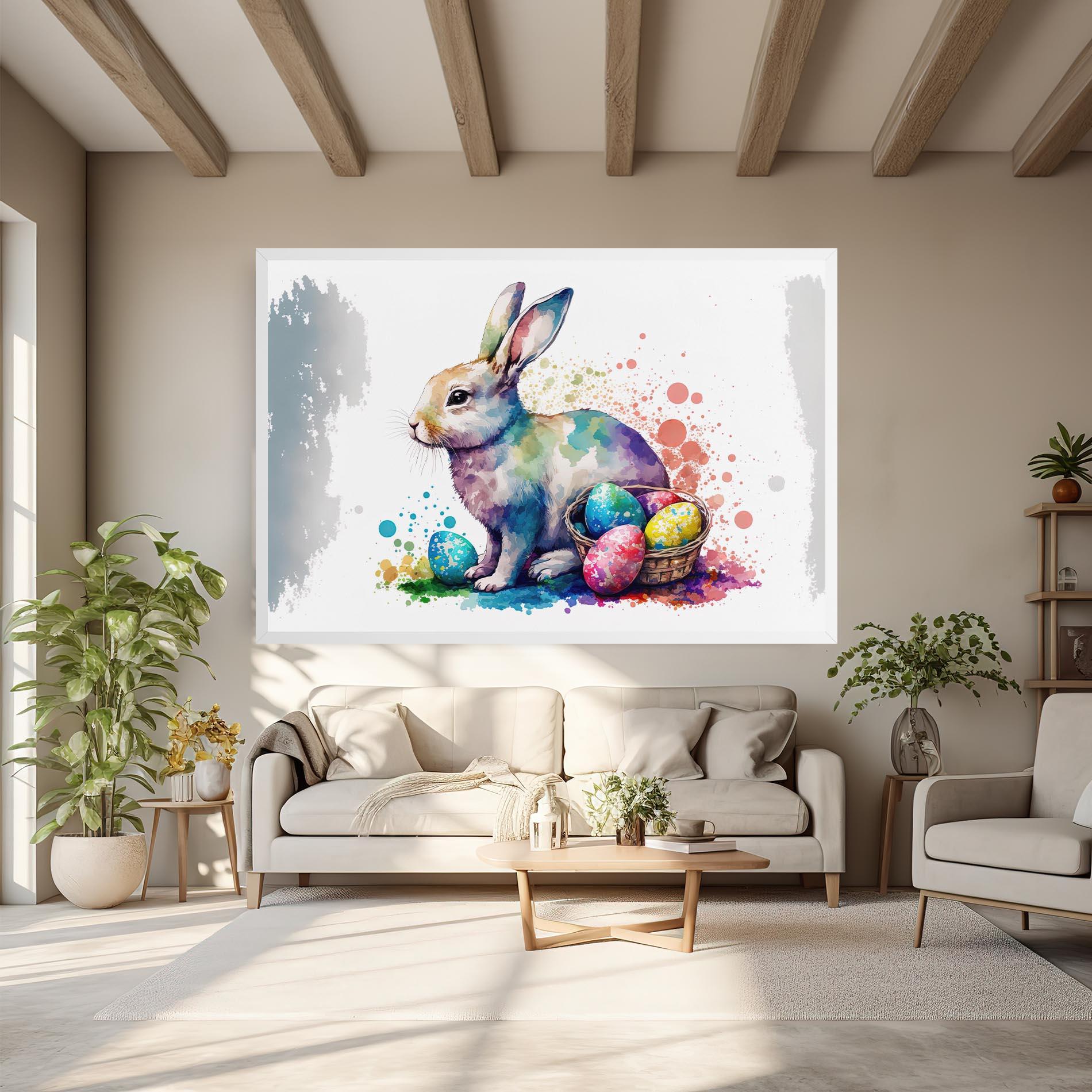 Tablou Canvas Easter Bunny Watercolor mockup 6