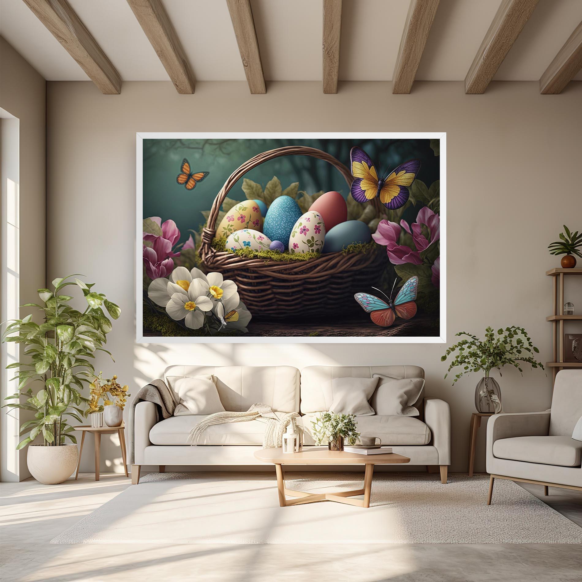 Tablou Canvas Easter Eggs Butterfly mockup 6