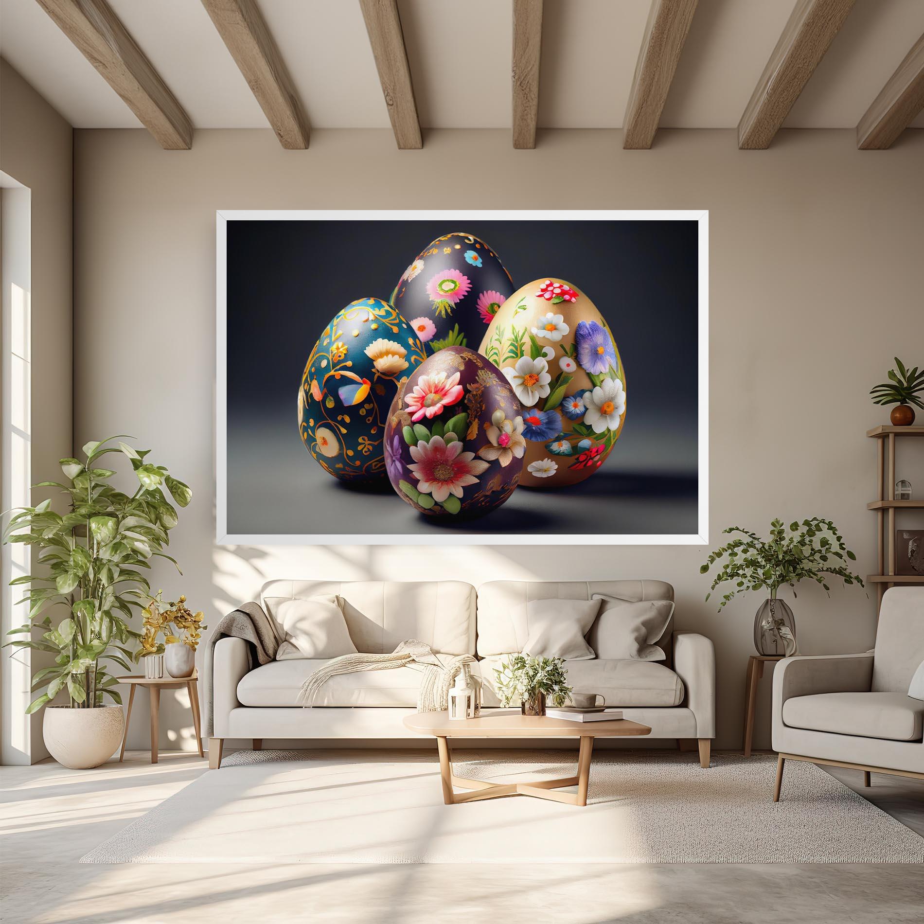 Tablou Canvas Easter Egs Flowers mockup 6