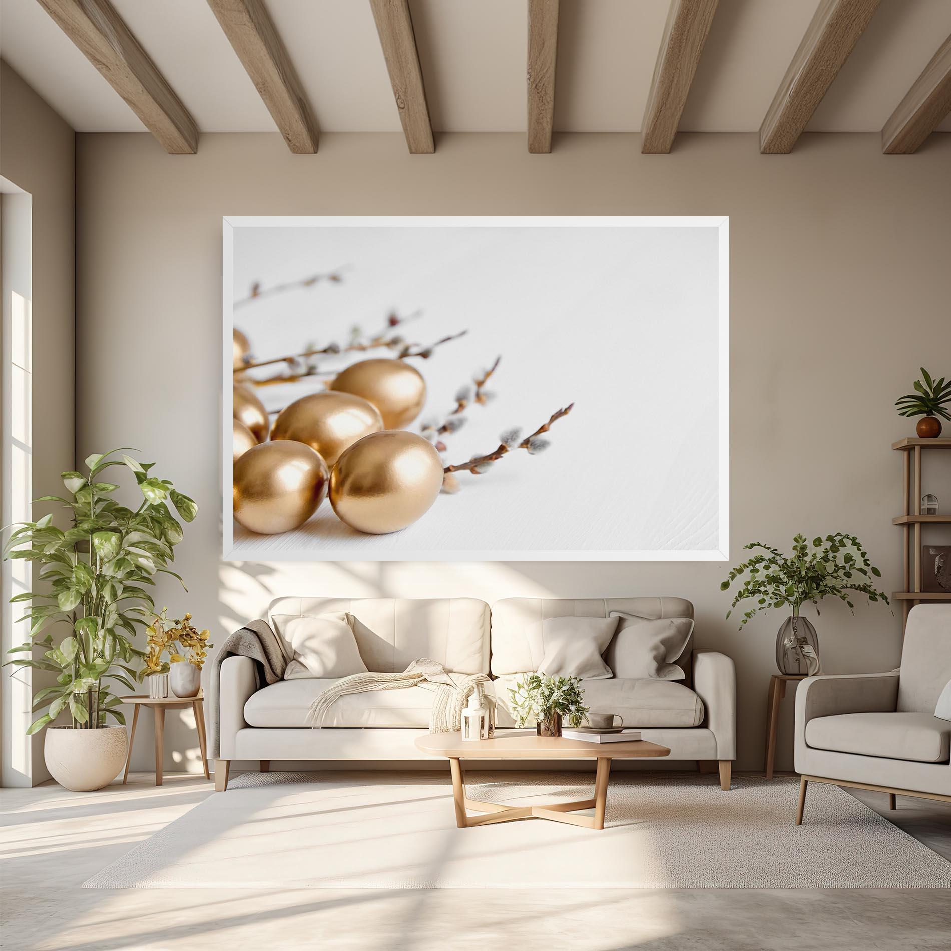 Tablou Canvas Easter Gold Eggs mockup 6