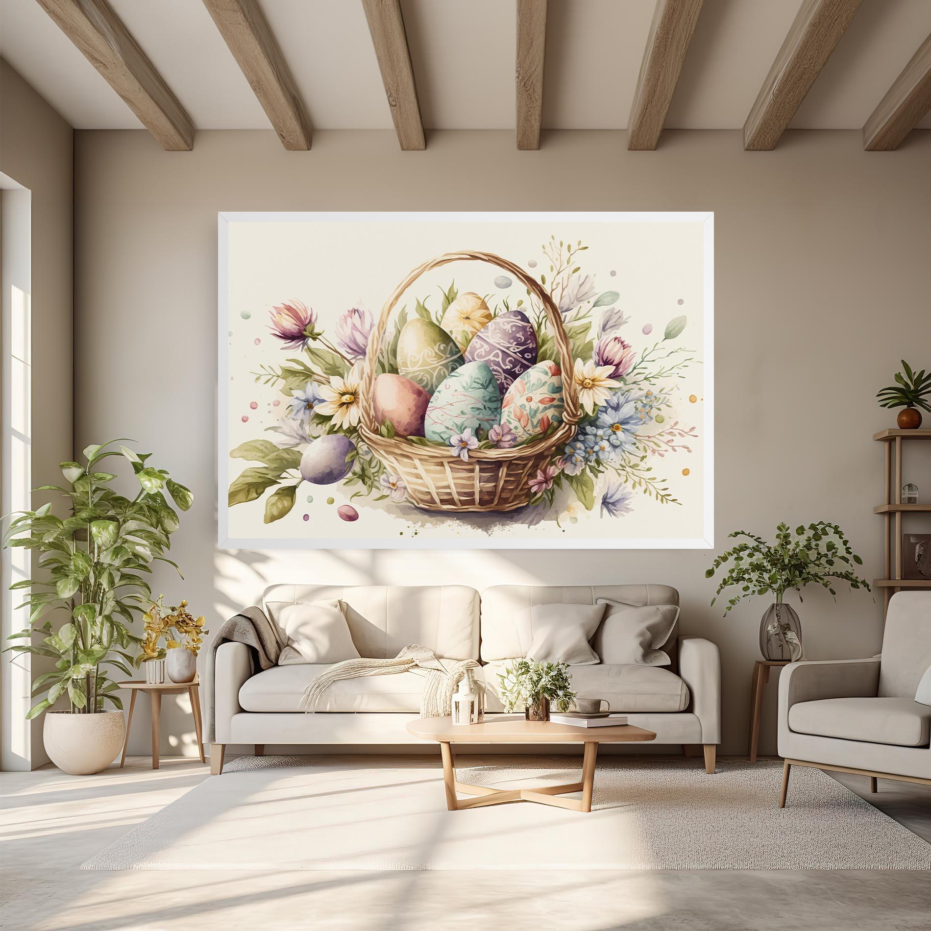 Tablou Canvas Eggs Basket mockup 6