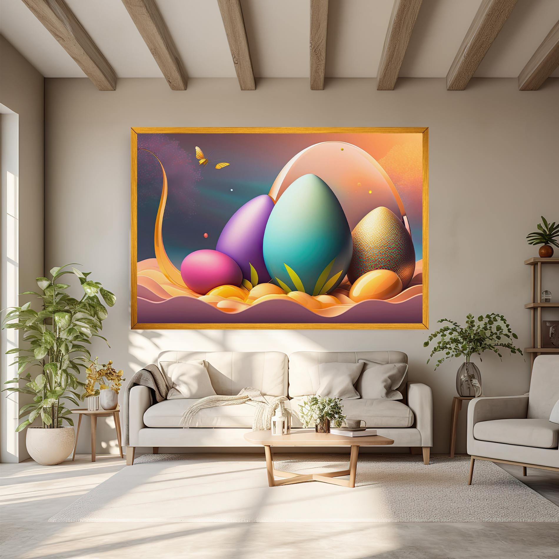 Tablou Canvas Big Blue Easter Egg mockup 6