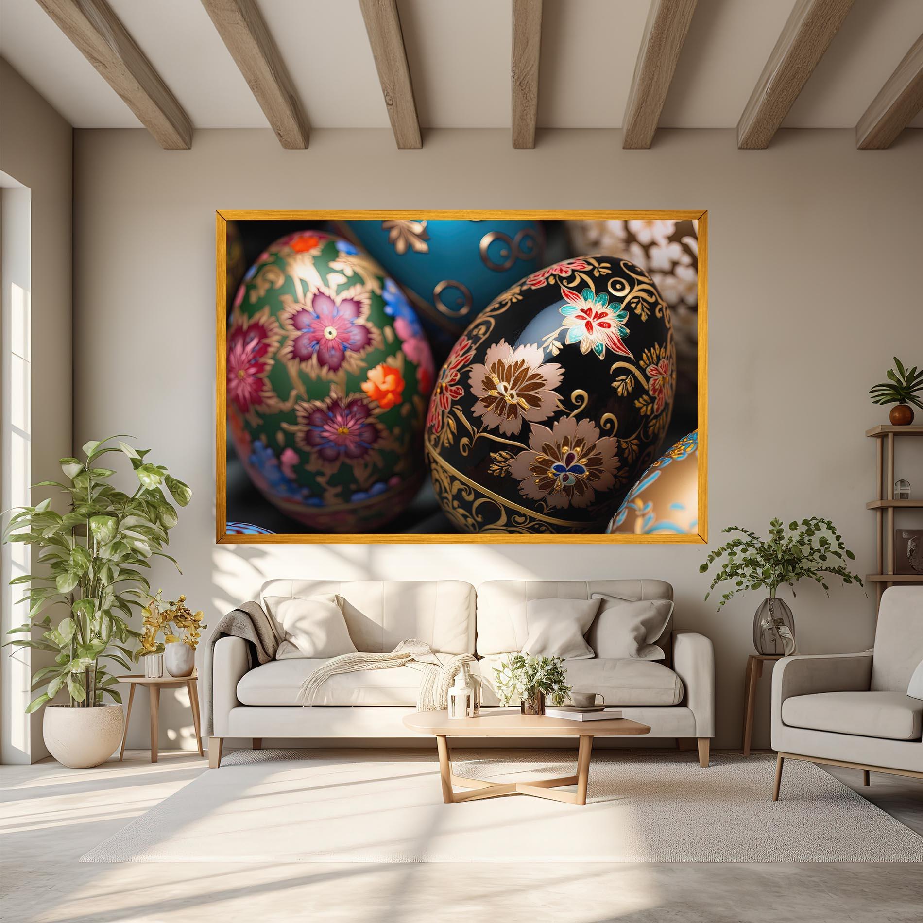 Tablou Canvas Close Up Painted Eggs mockup 6