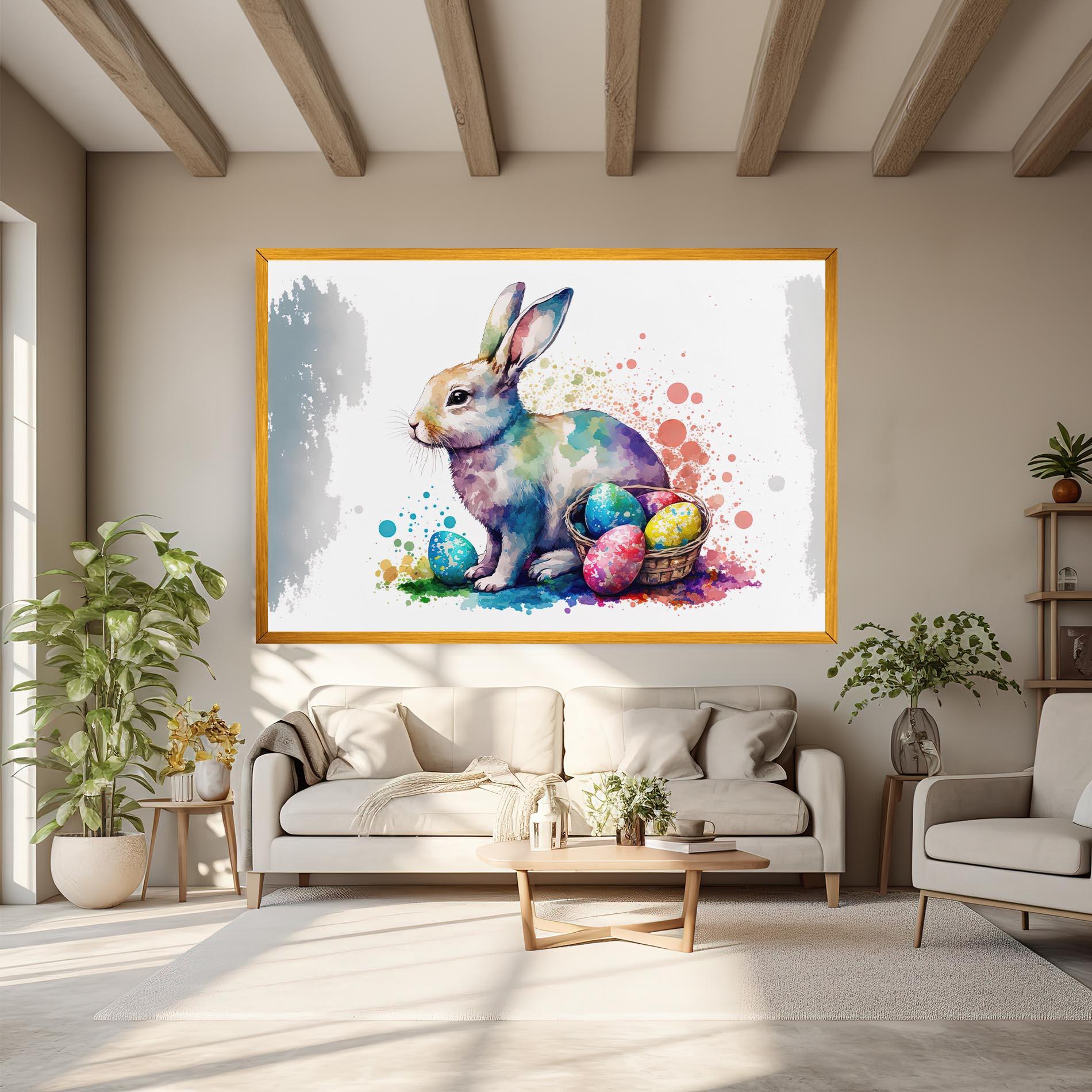 Tablou Canvas Easter Bunny Watercolor mockup 6