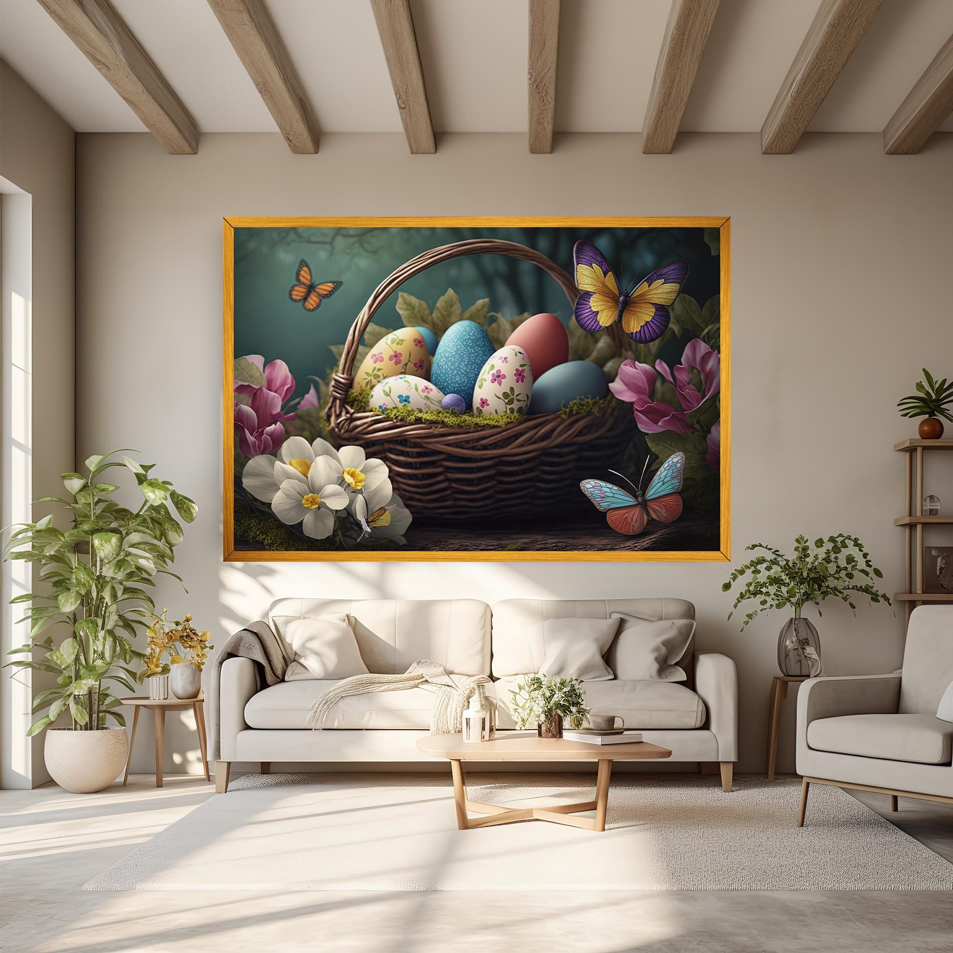 Tablou Canvas Easter Eggs Butterfly mockup 6