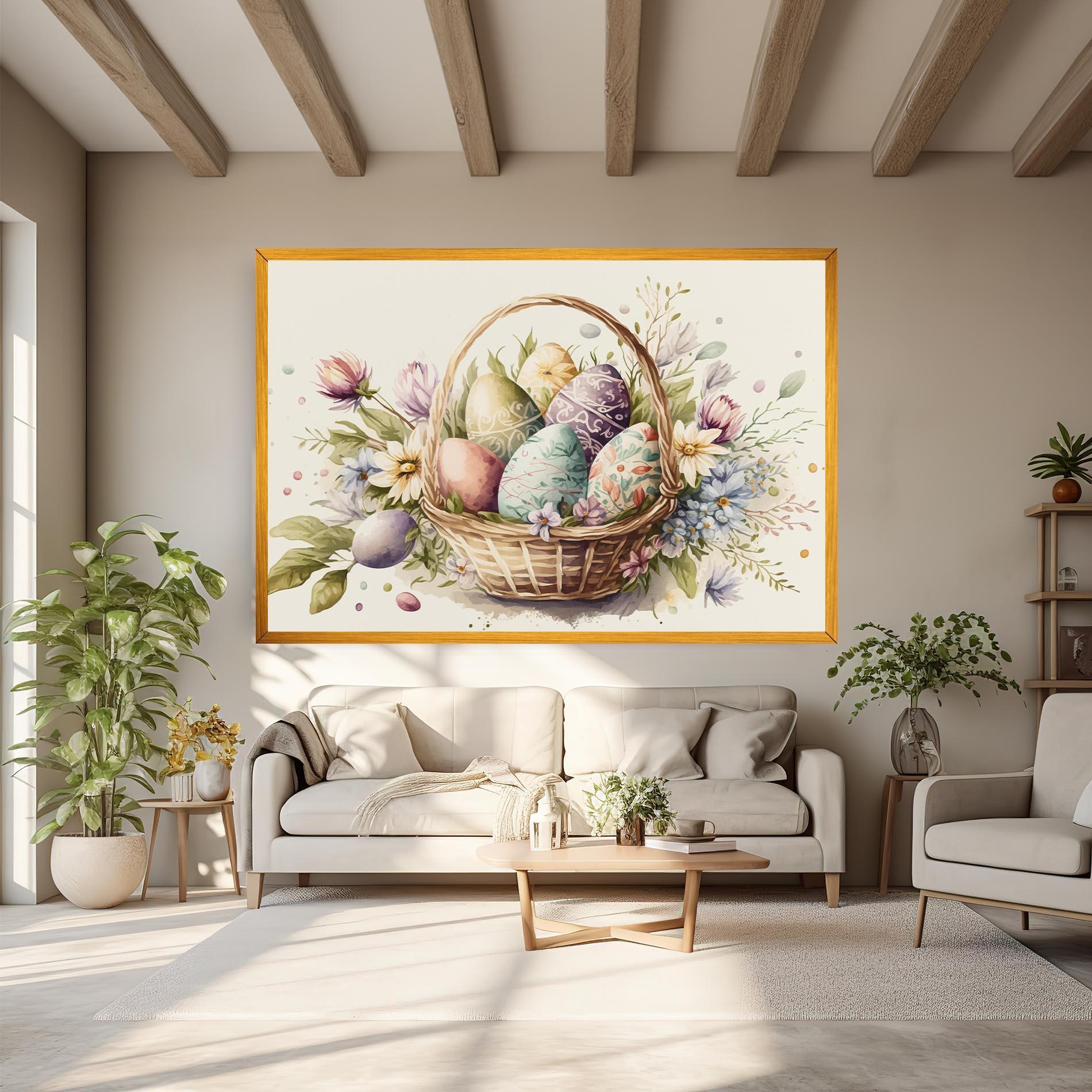 Tablou Canvas Eggs Basket mockup 6
