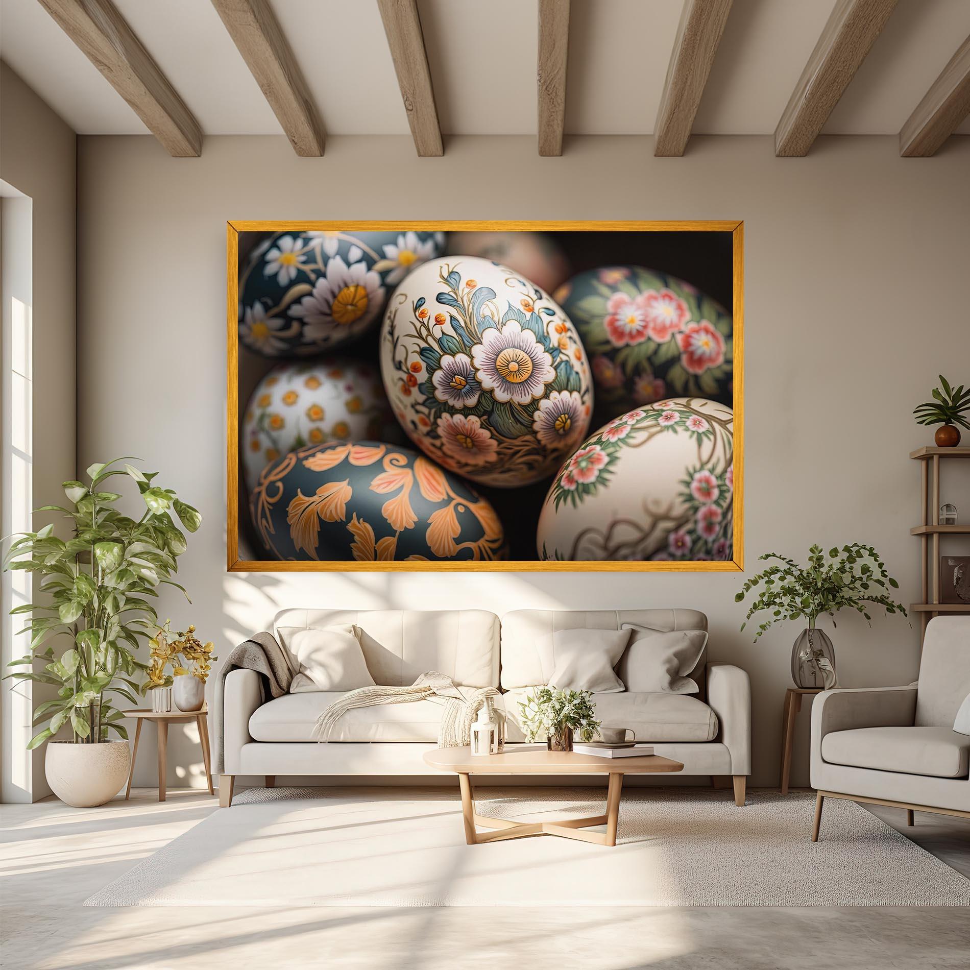 Tablou Canvas Floral Painted Eggs mockup 6