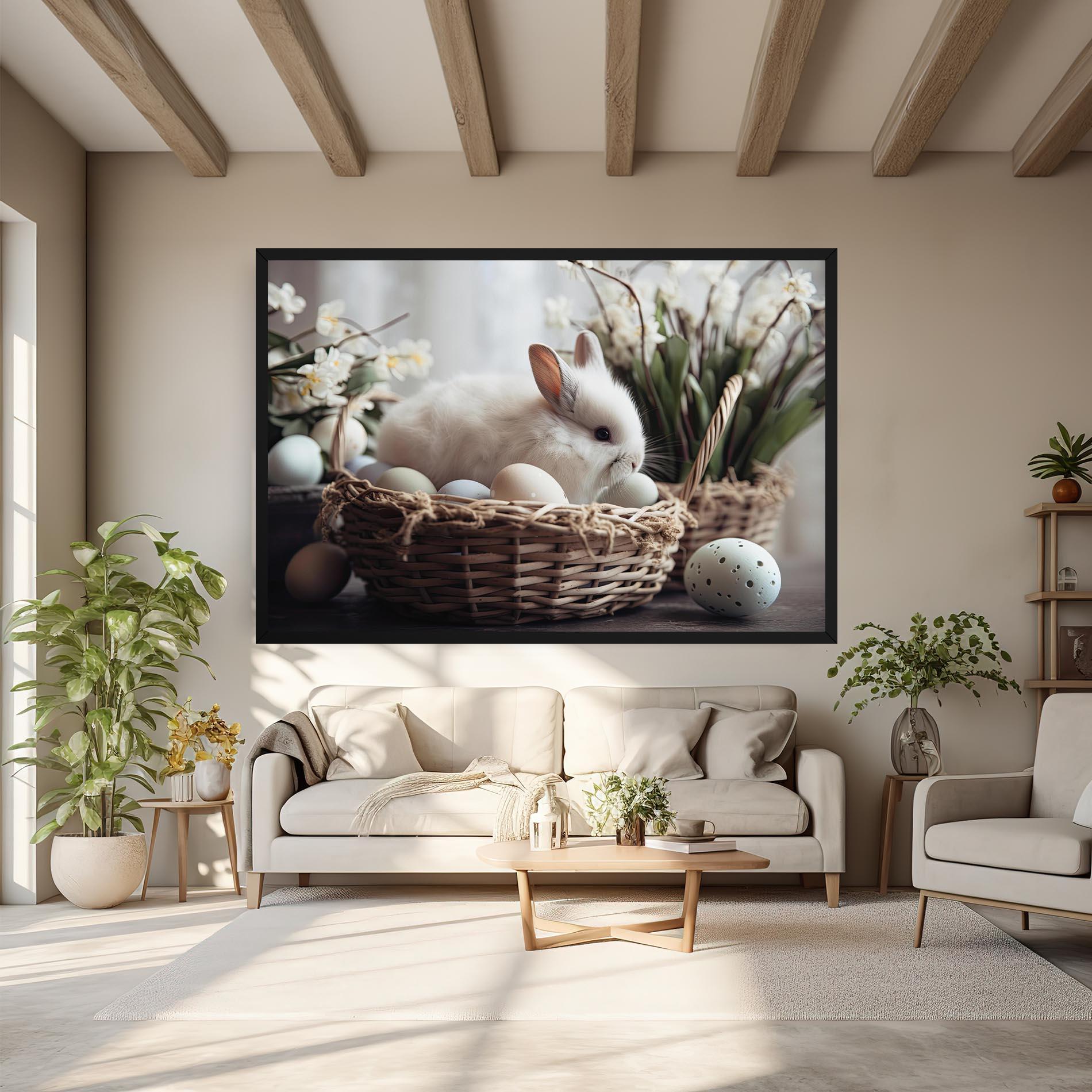 Tablou Canvas Cute White Easter Eggs mockup 6