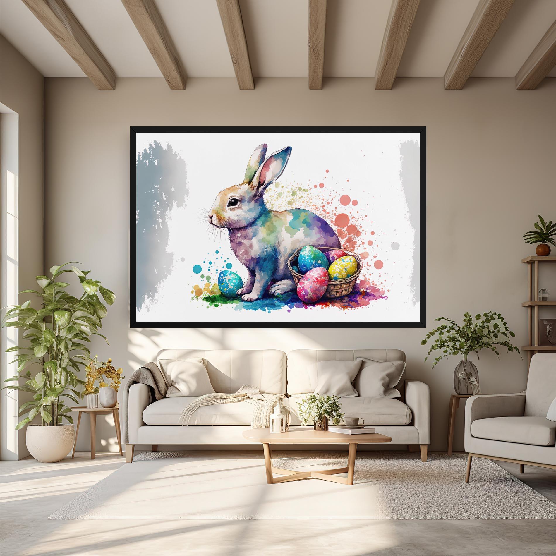 Tablou Canvas Easter Bunny Watercolor mockup 6