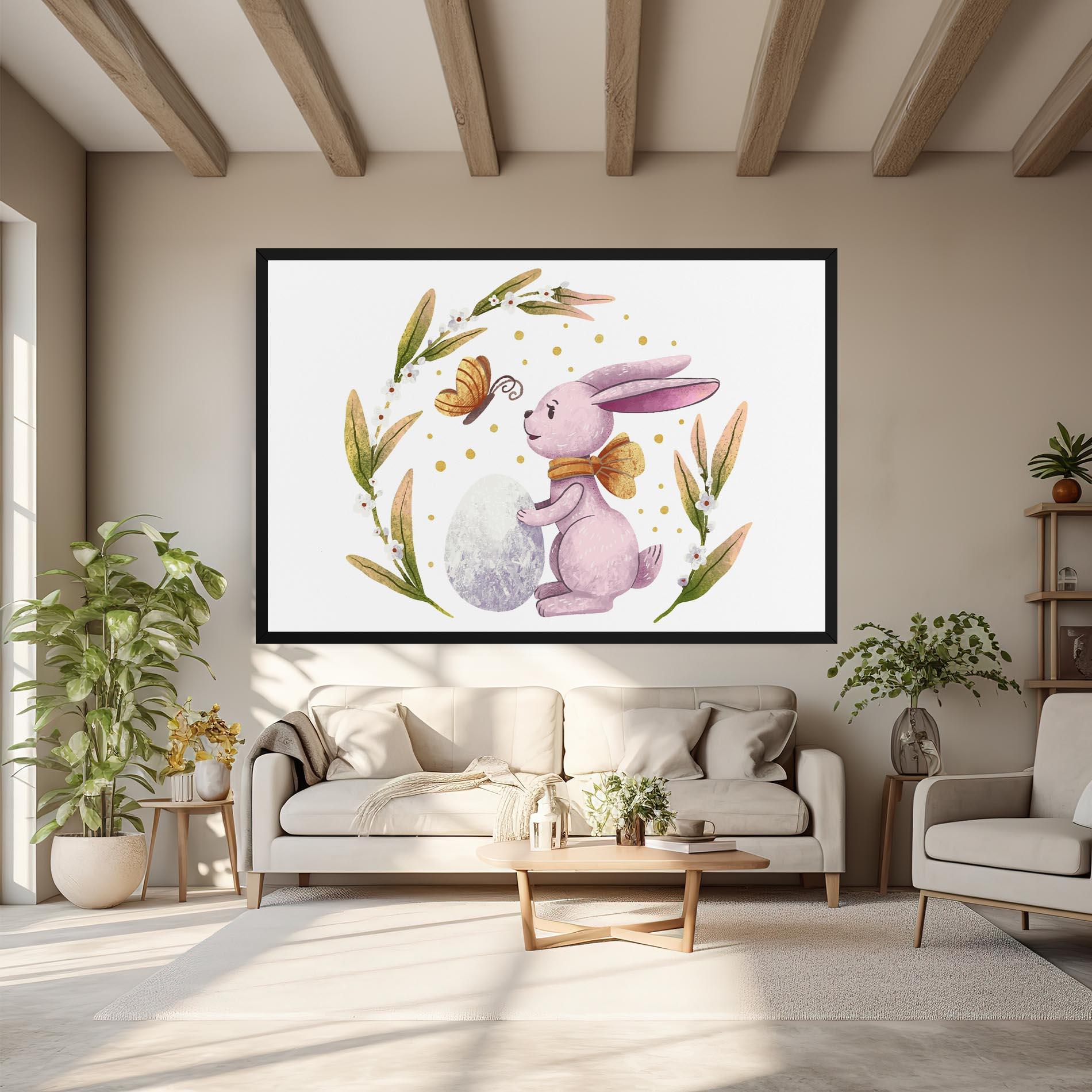 Tablou Canvas Easter Pink Bunny mockup 6