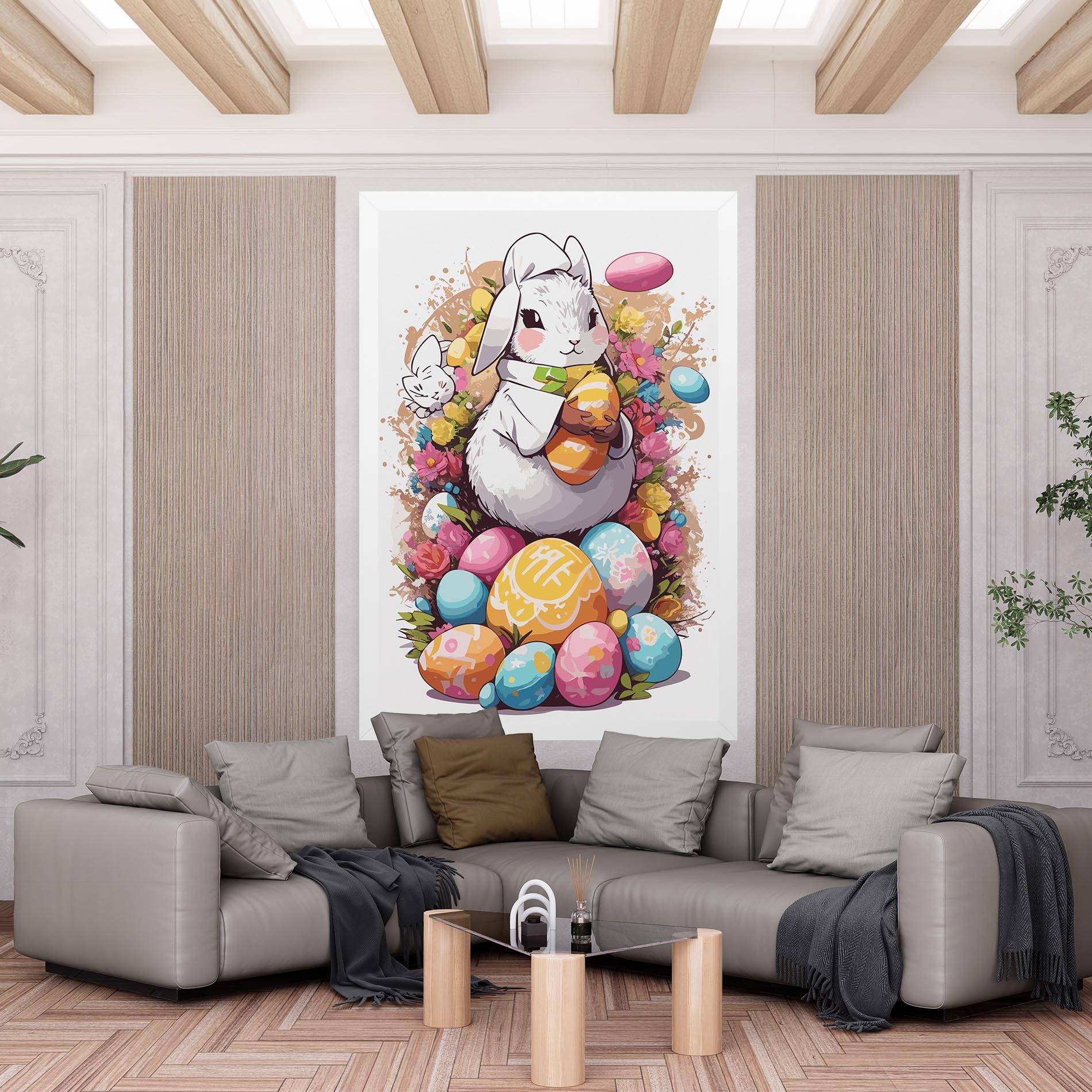 Tablou Canvas White Easter Bunny mockup 6