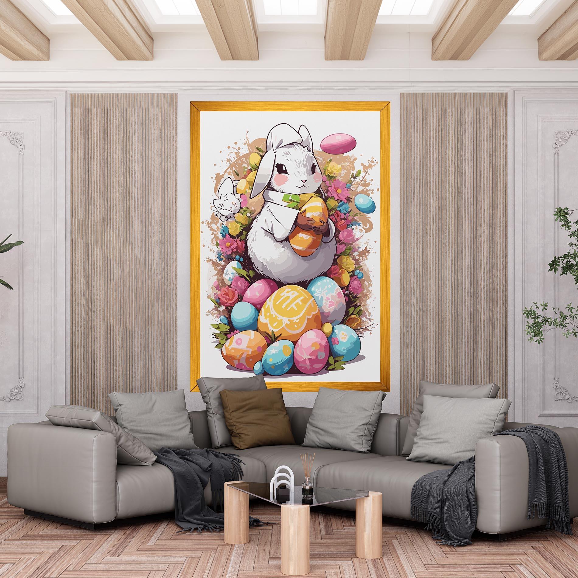 Tablou Canvas White Easter Bunny mockup 6