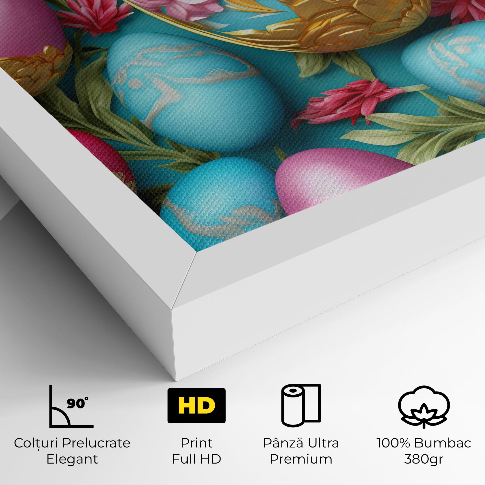 Tablou Canvas Blue Pink Easter Egs mockup 4