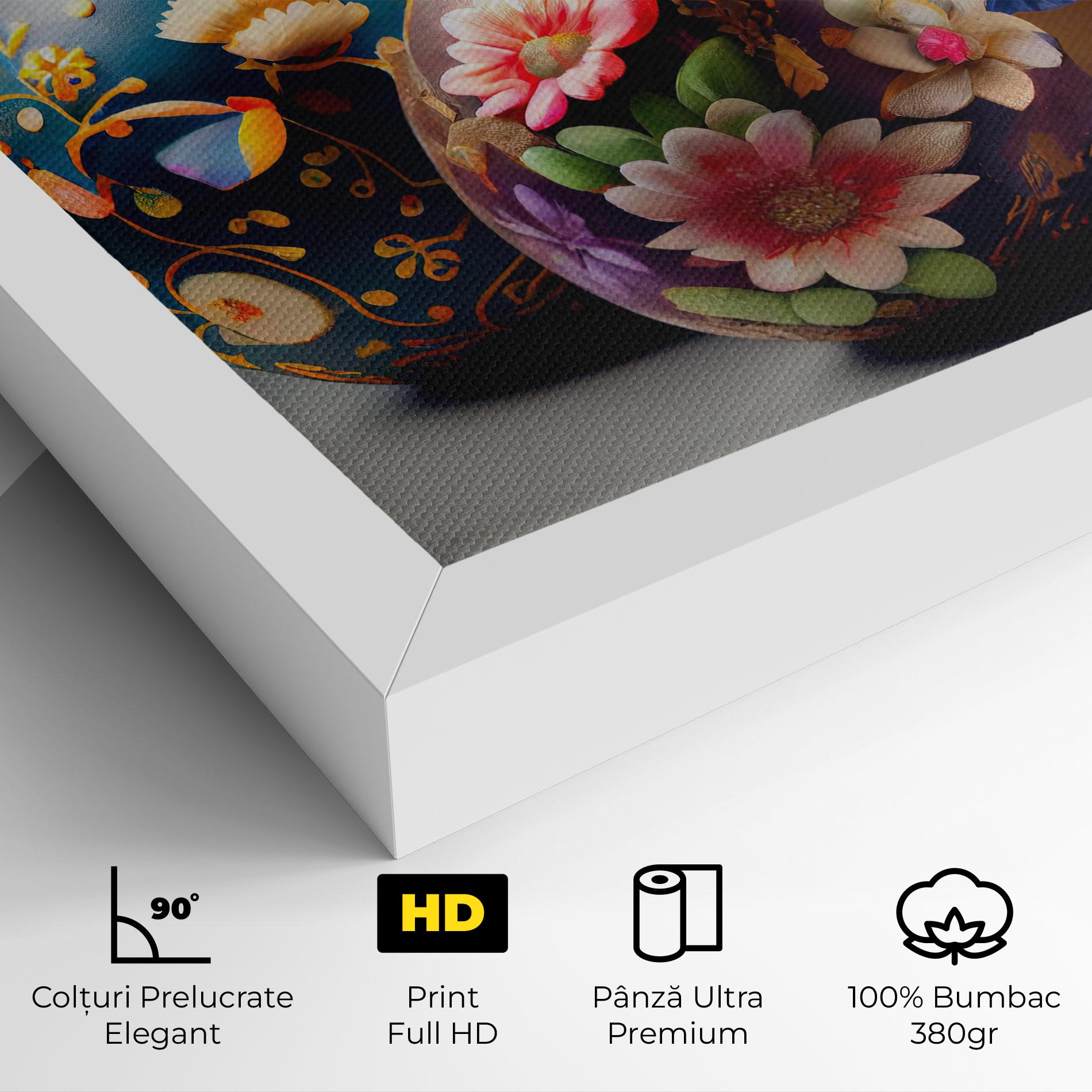 Tablou Canvas Easter Egs Flowers mockup 4