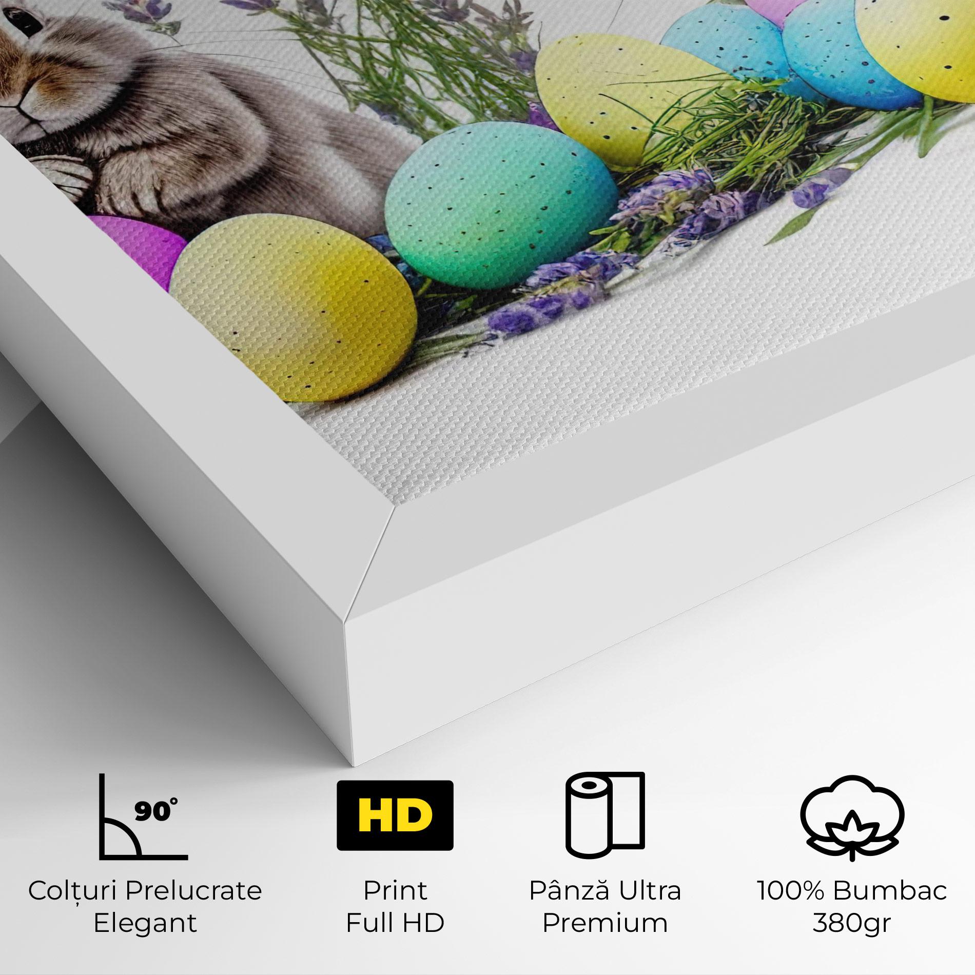 Tablou Canvas Flowers Easter Bunny mockup 4