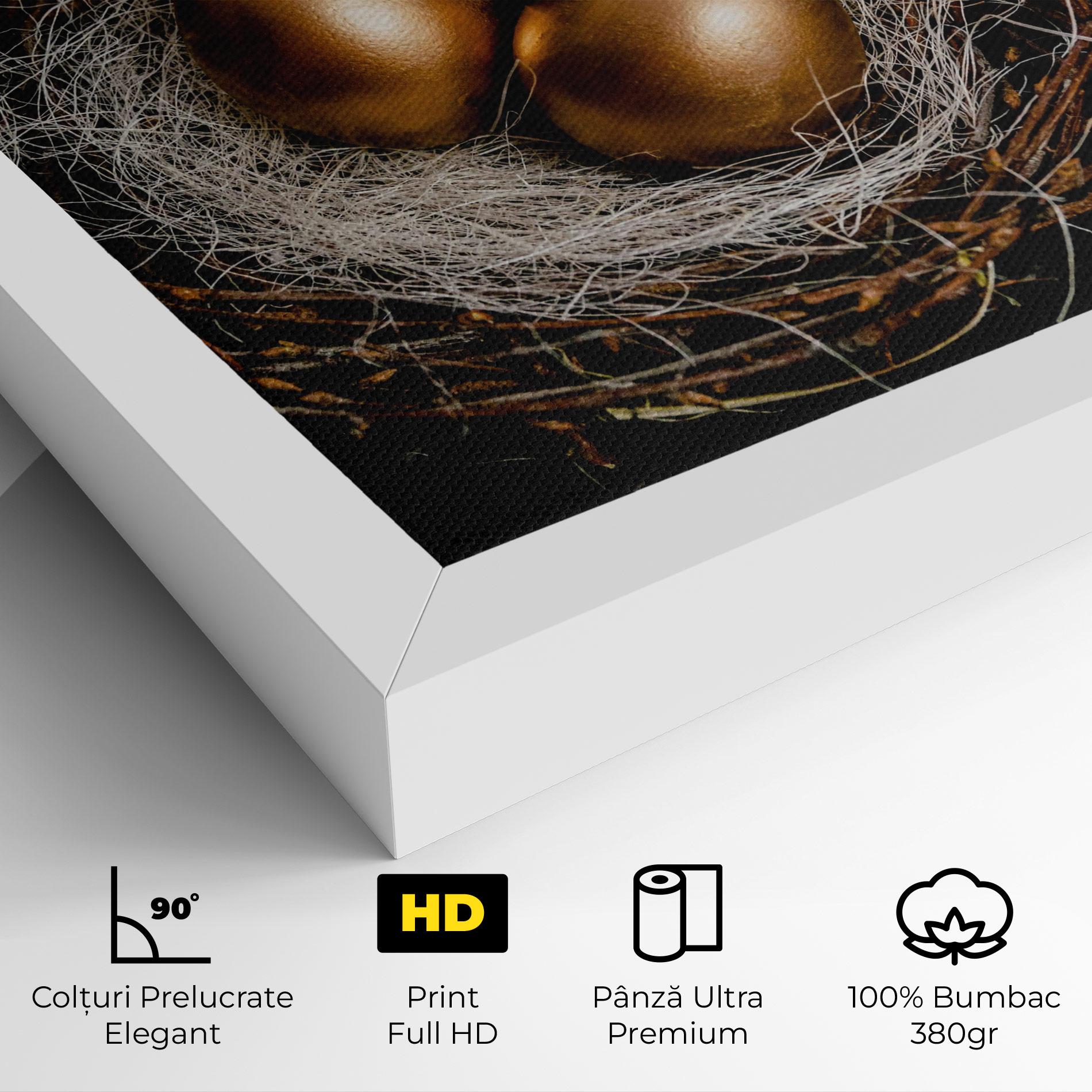 Tablou Canvas Pretty Golden Easter Eggs mockup 4