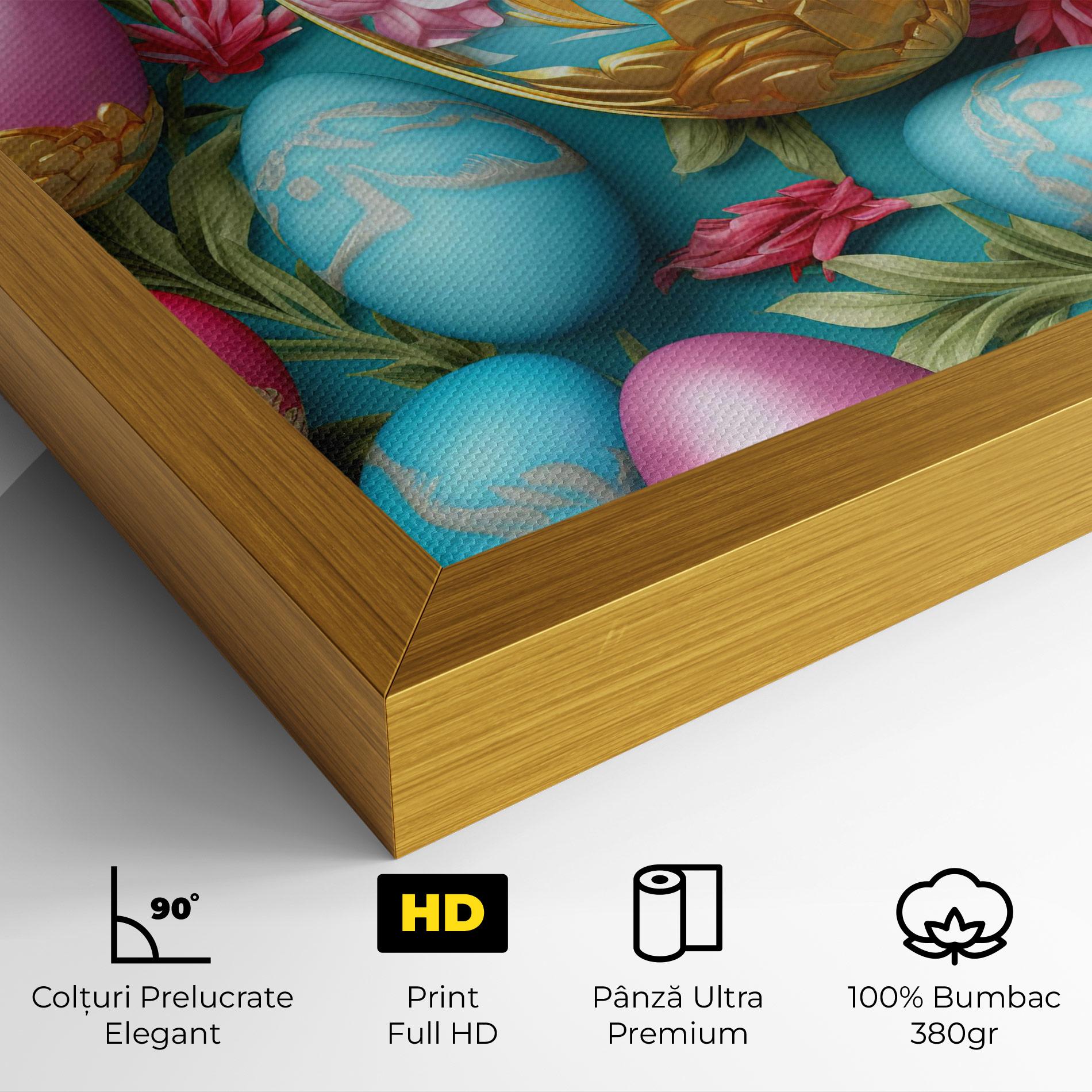 Tablou Canvas Blue Pink Easter Egs mockup 4
