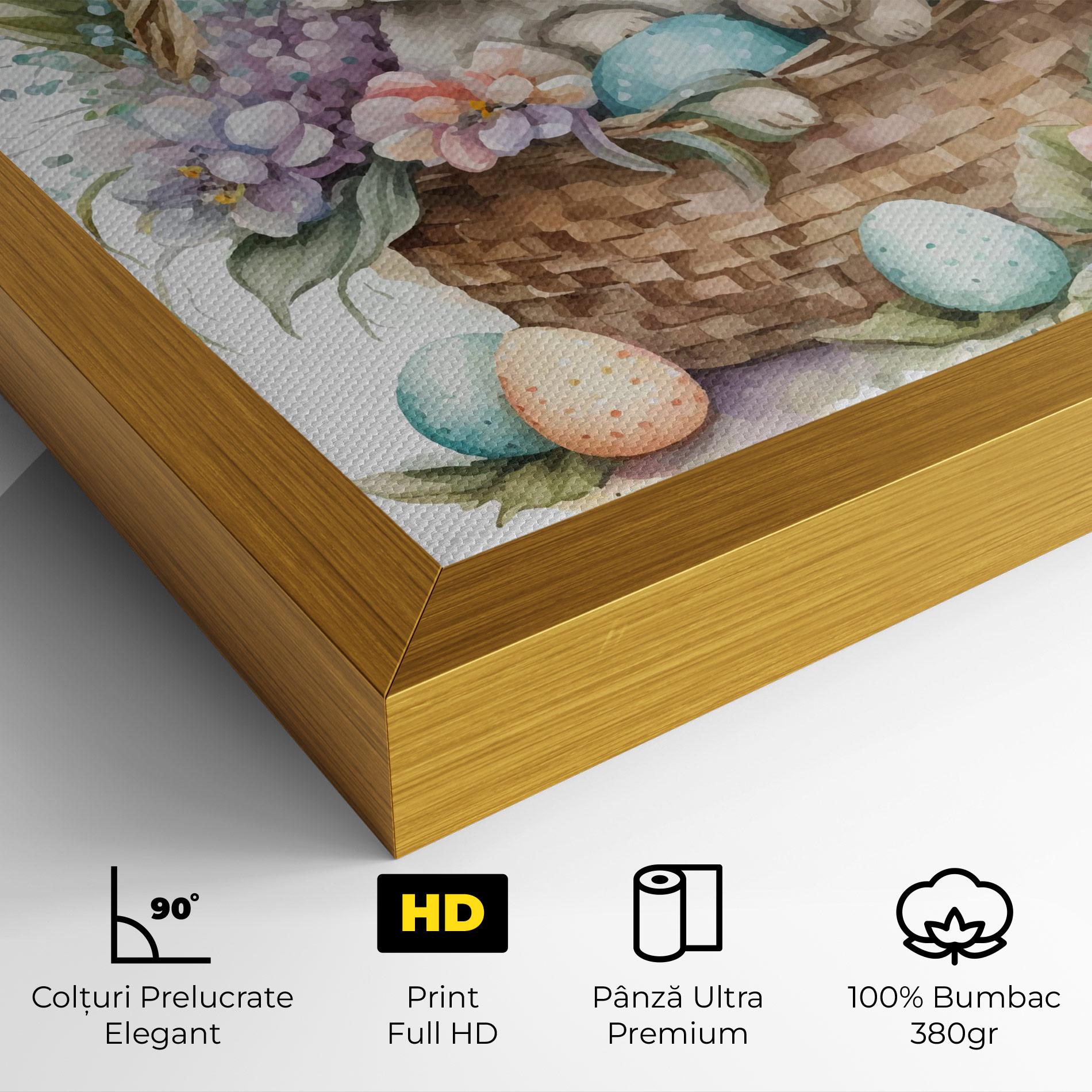 Tablou Canvas Cute Bunny In Basket mockup 4