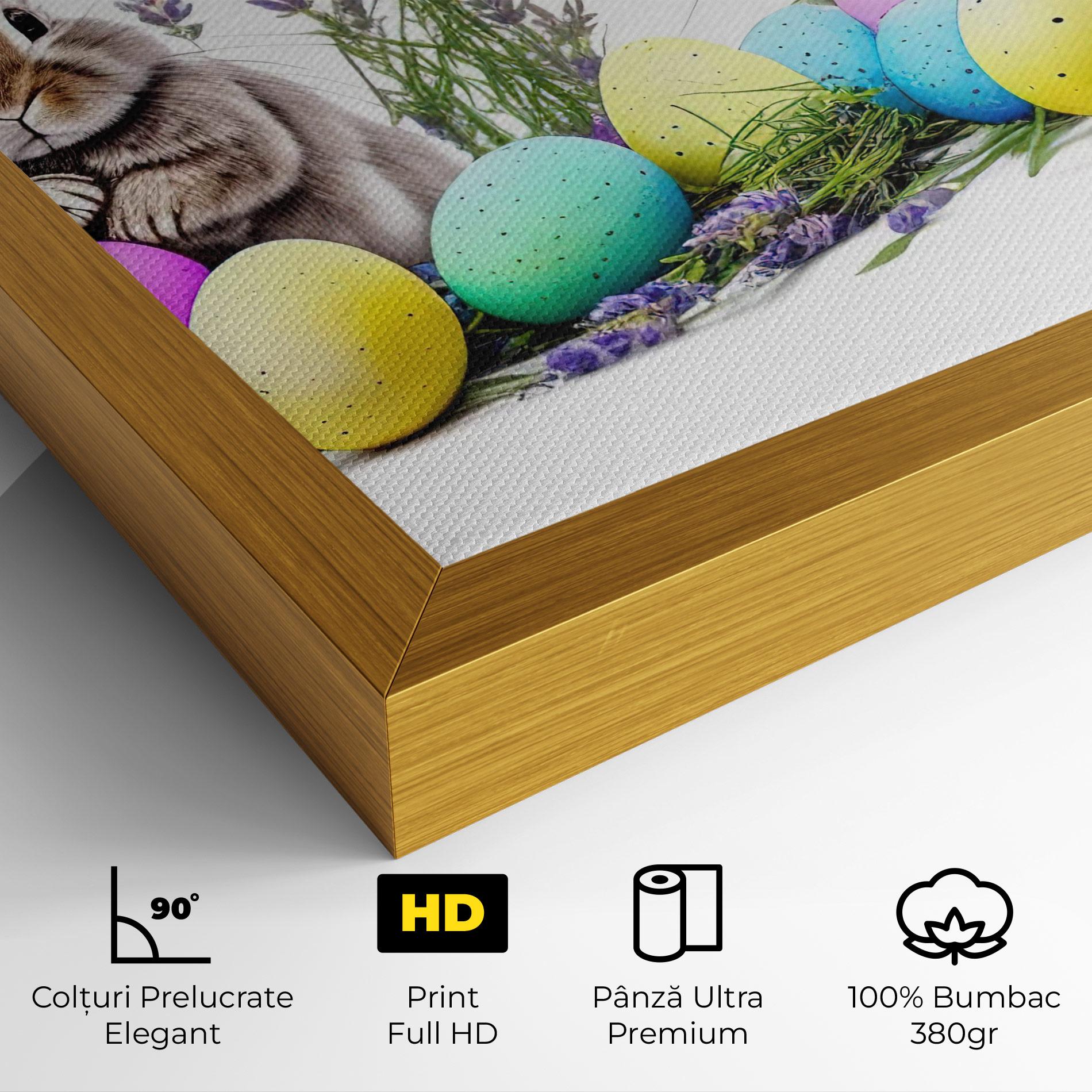 Tablou Canvas Flowers Easter Bunny mockup 4